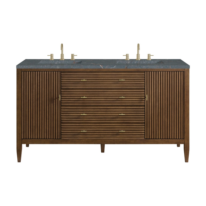 Mid-Century Walnut / Parisien Bleu - 3 Faucet Holes