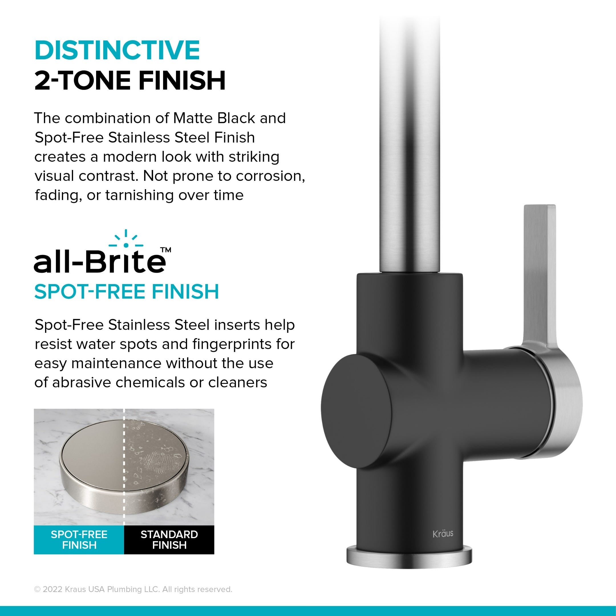 Spot Free Stainless Steel / Matte Black / Pull Down