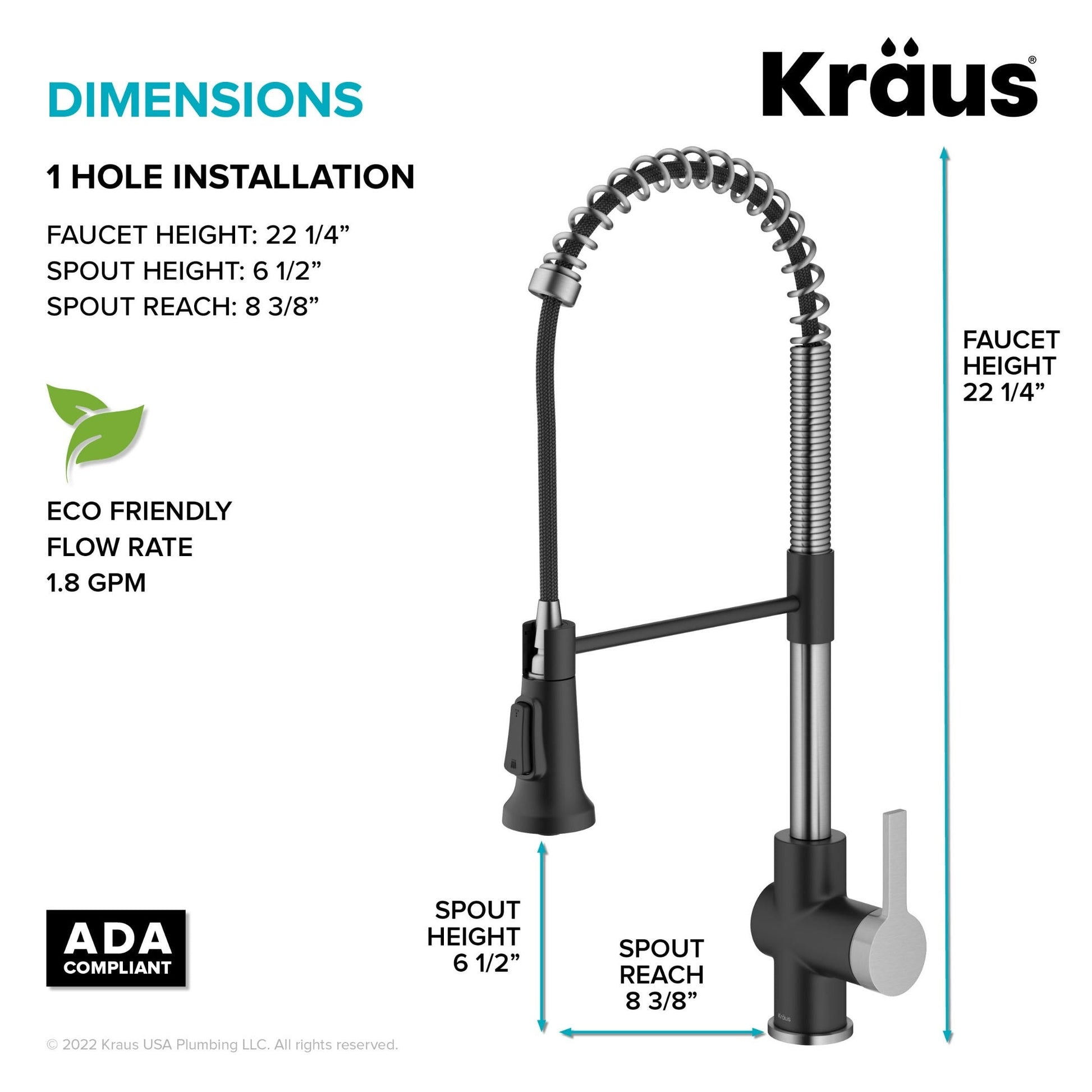 Spot Free Stainless Steel / Matte Black / Pull Down