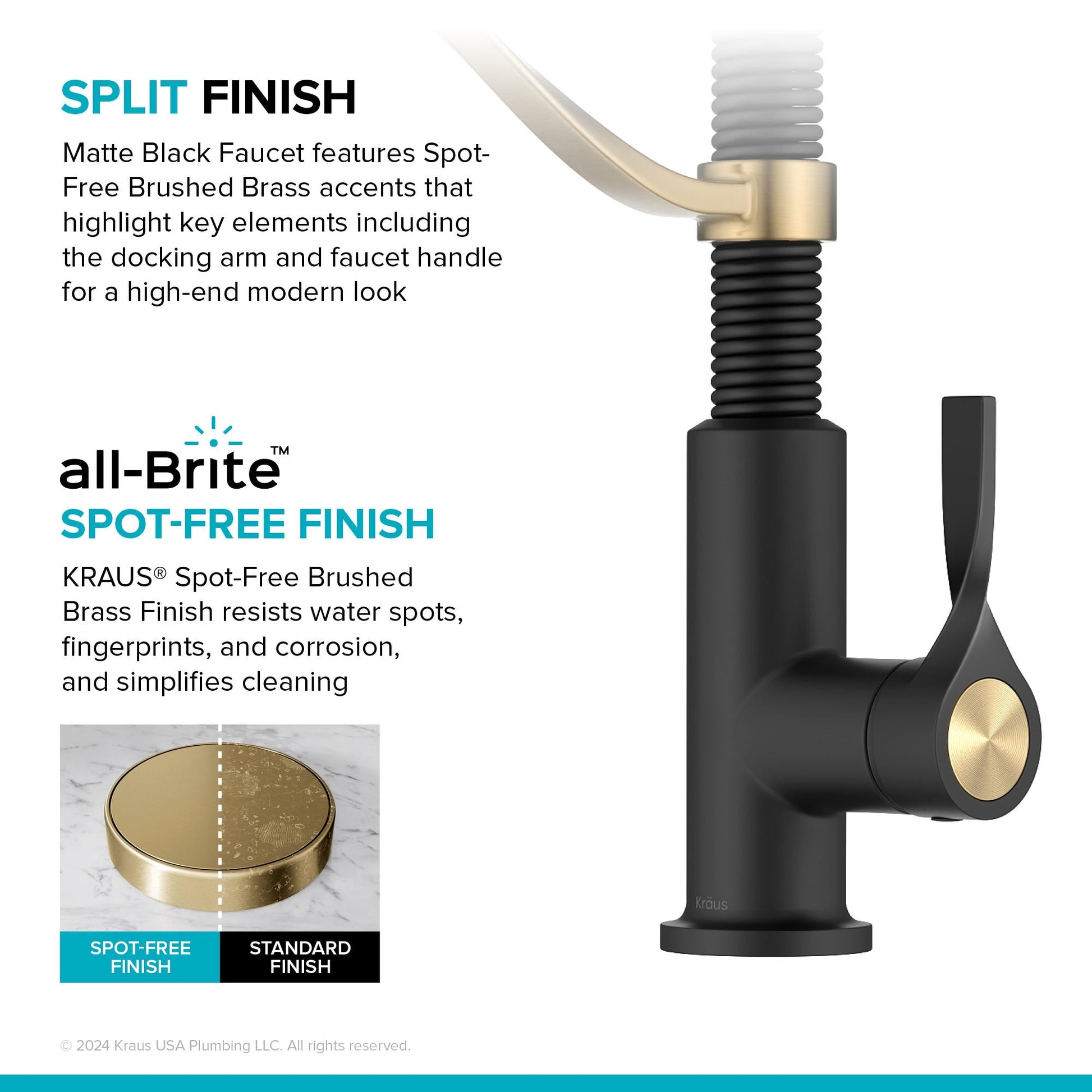 Spot Free Brushed Brass / Matte Black