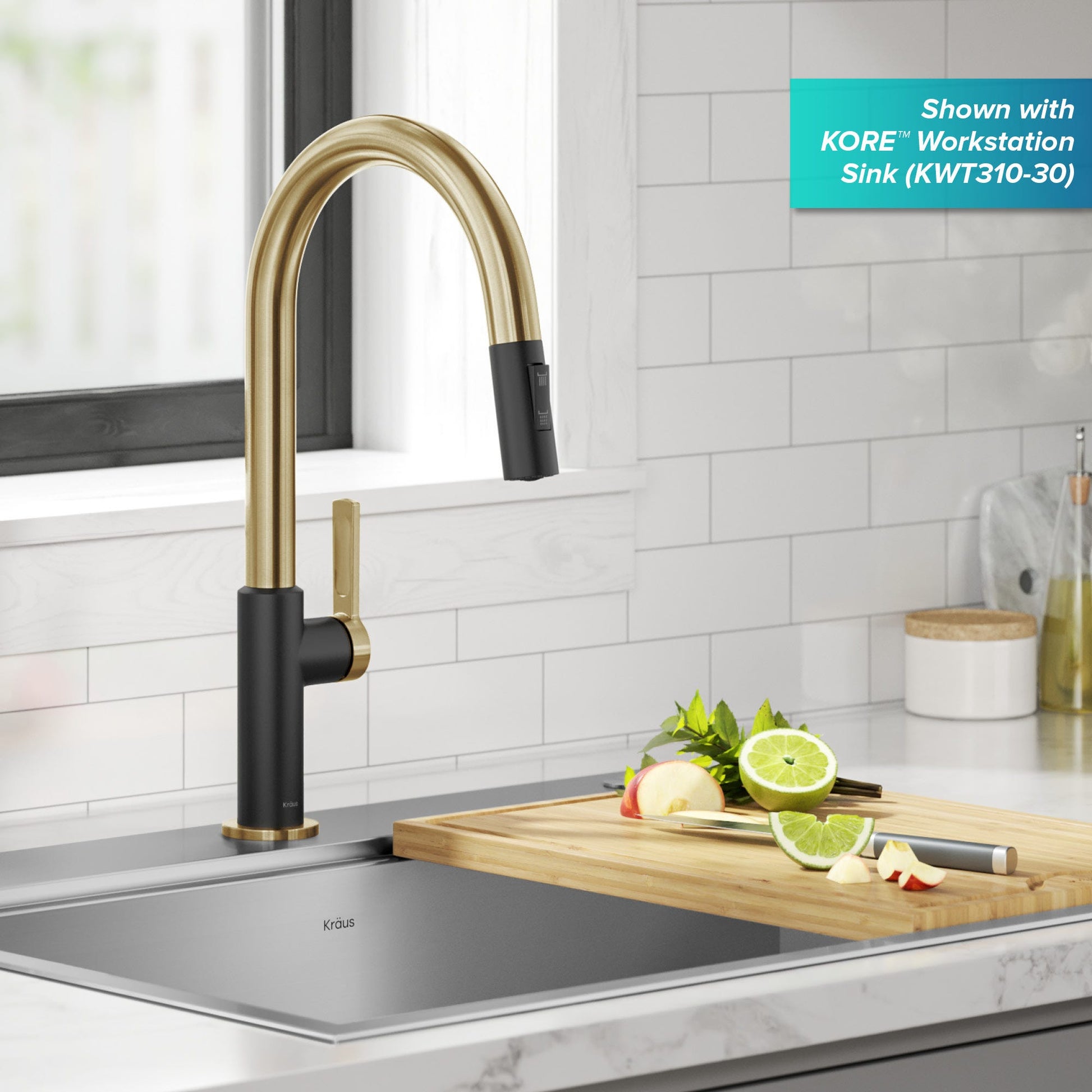 Brushed Brass / Matte Black