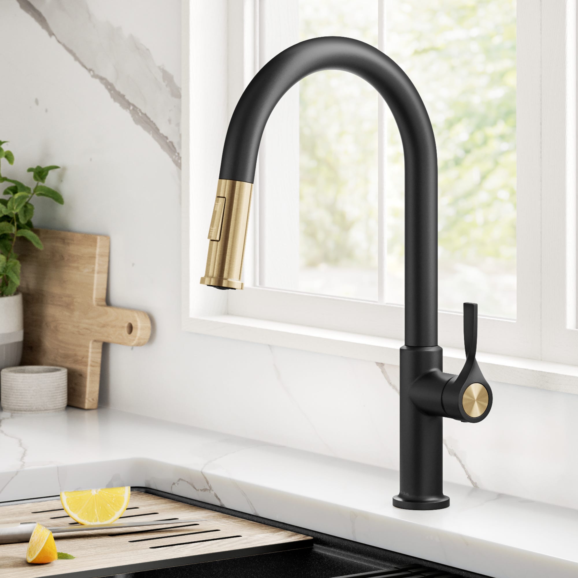 Spot Free Brushed Brass / Matte Black