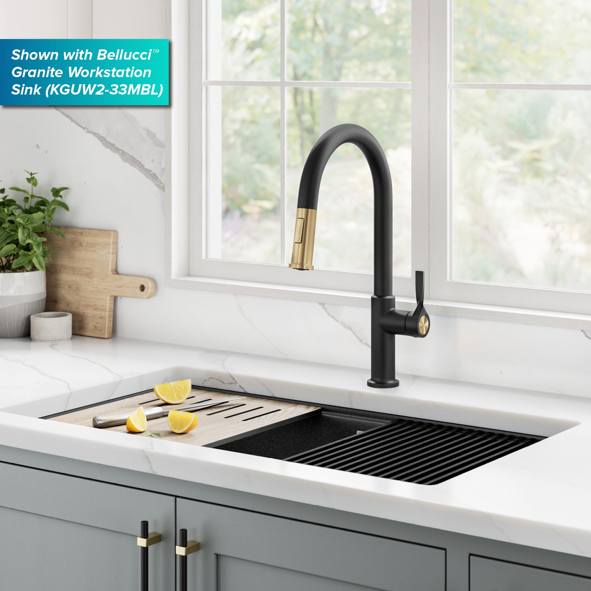 Spot Free Brushed Brass / Matte Black
