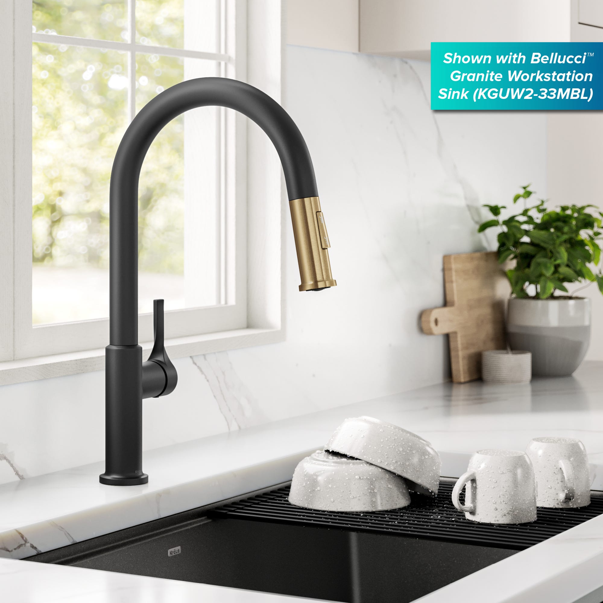 Spot Free Brushed Brass / Matte Black