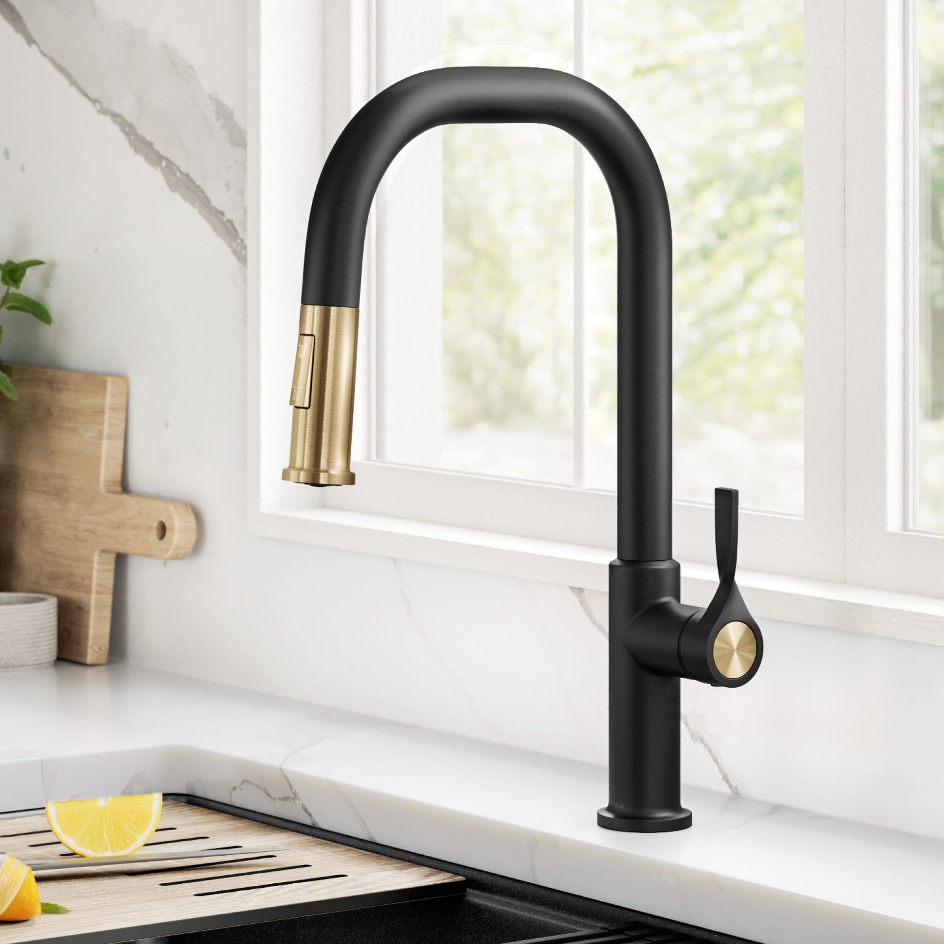 Spot Free Brushed Brass / Matte Black