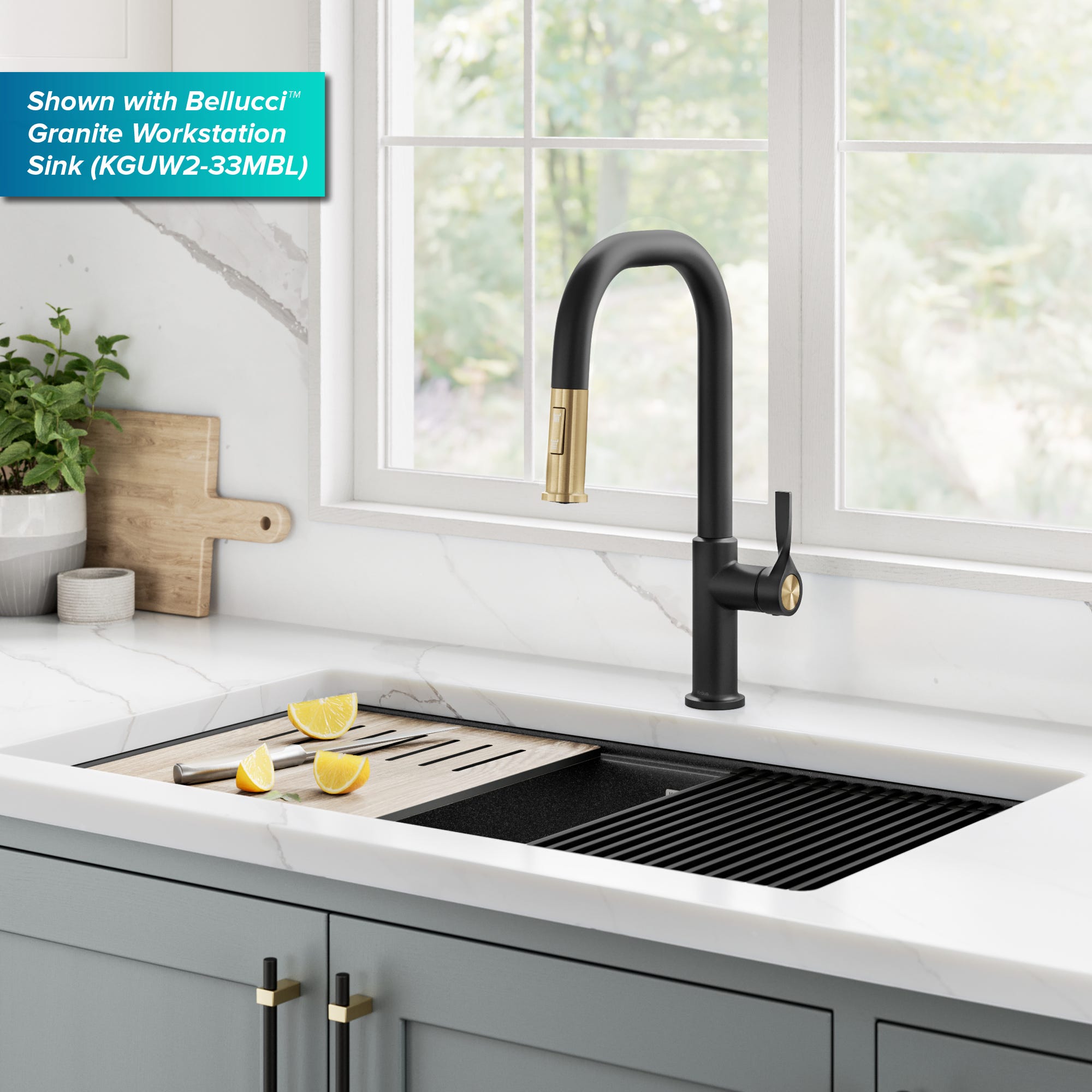 Spot Free Brushed Brass / Matte Black