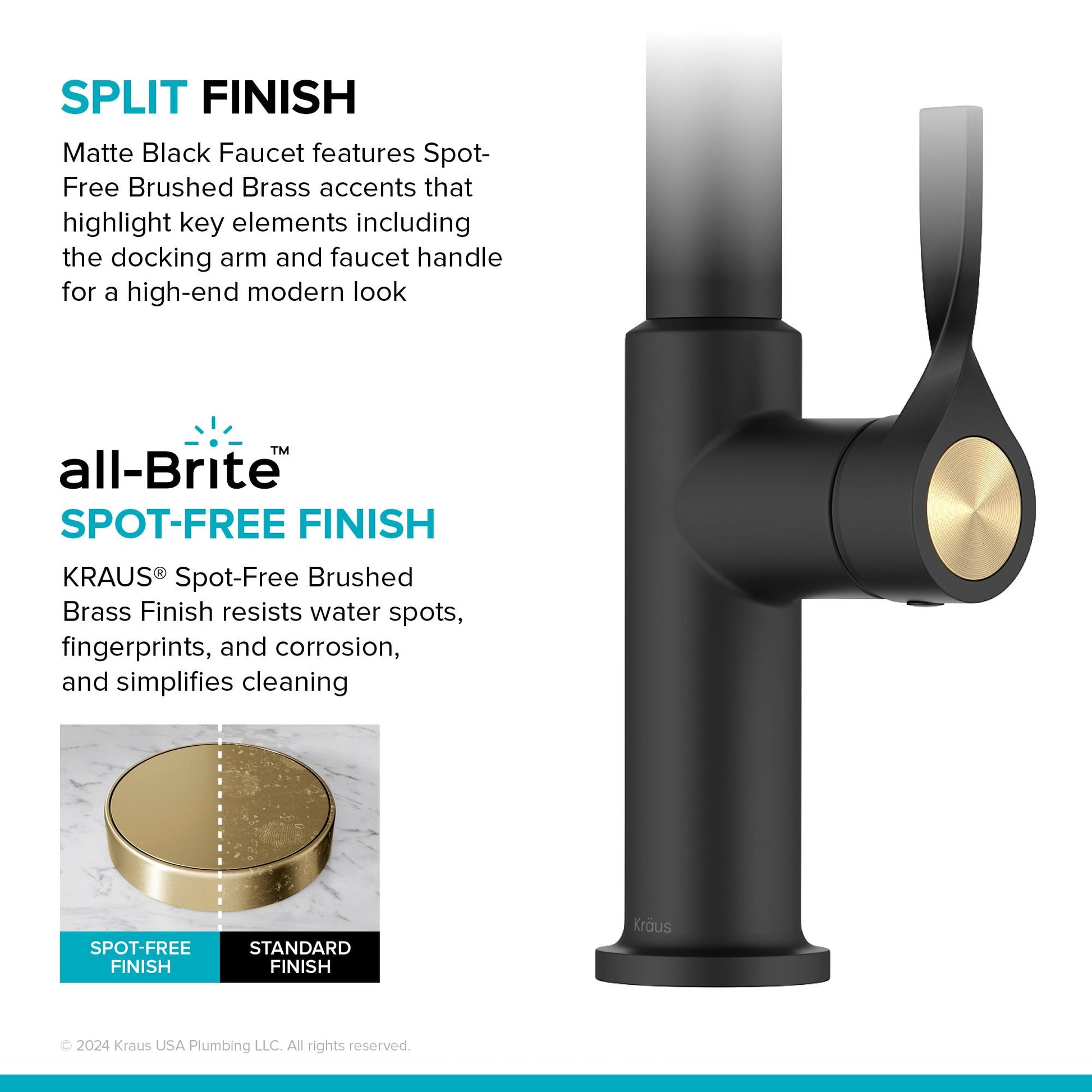 Spot Free Brushed Brass / Matte Black
