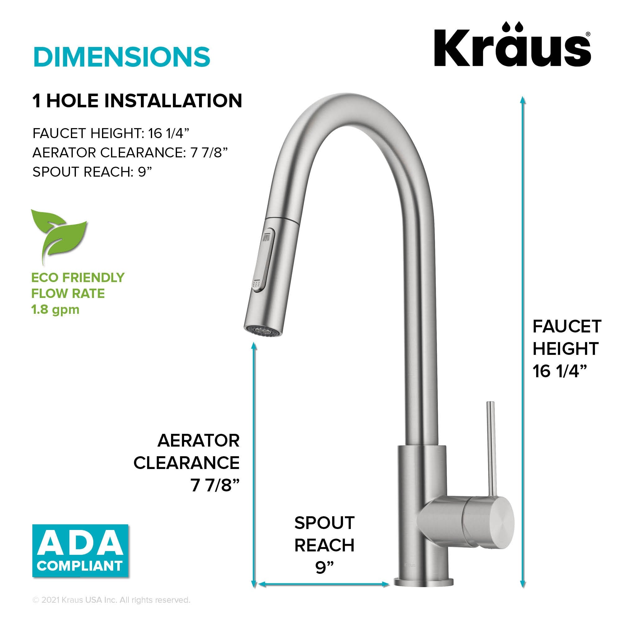 Spot Free Stainless Steel / Pull Down