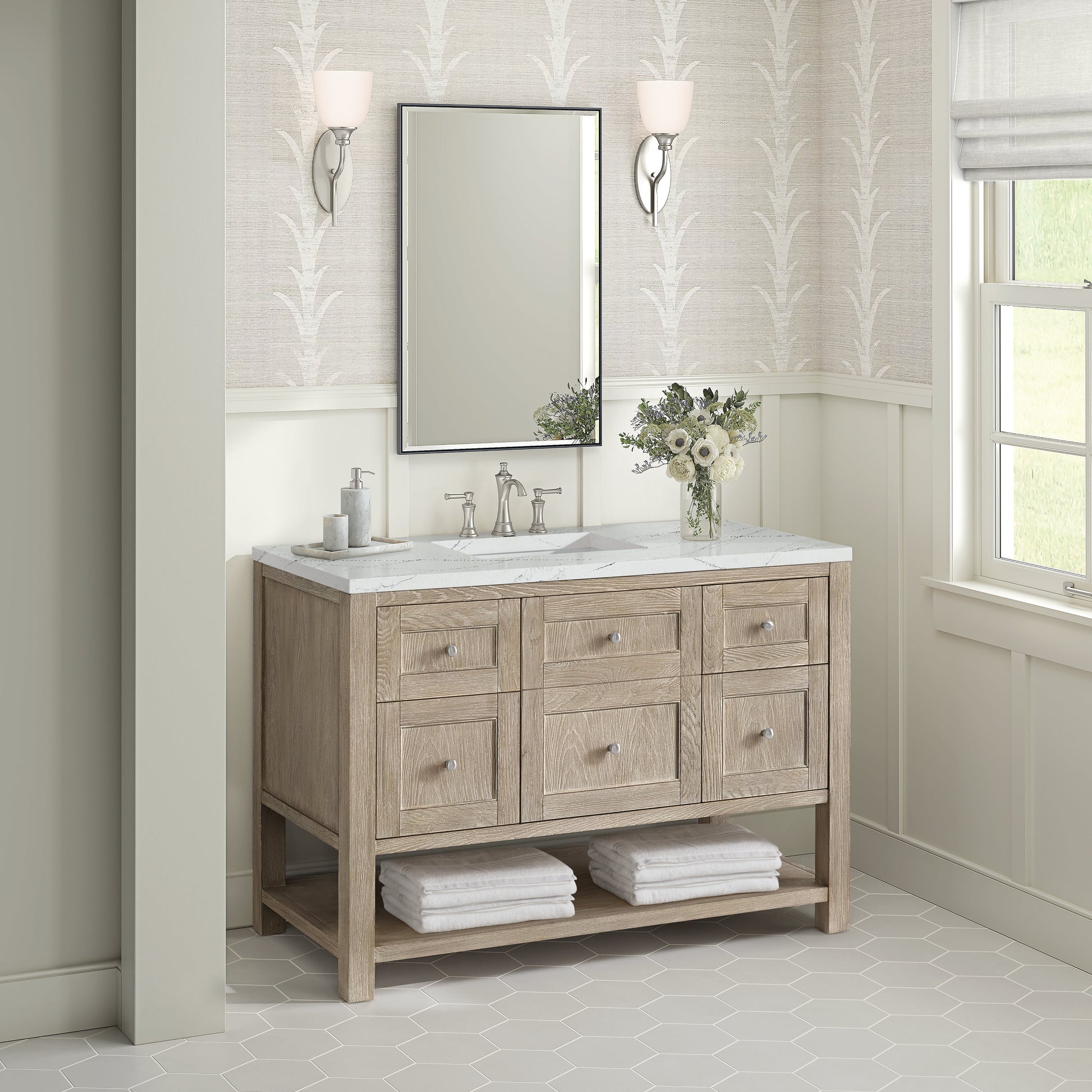 Whitewashed Oak / Ethereal Noctis - 3 Faucet Holes