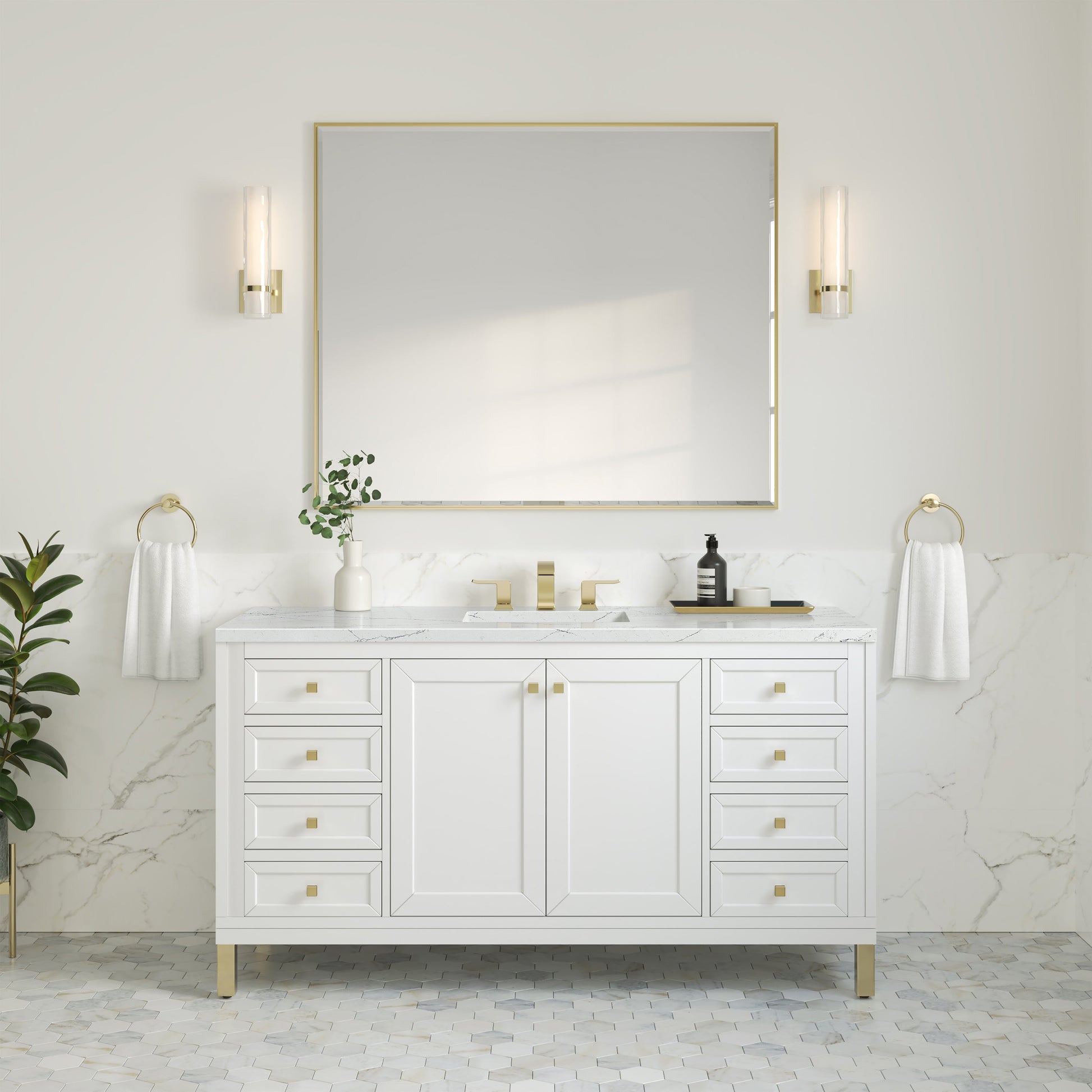 Glossy White / Ethereal Noctis - 3 Faucet Holes