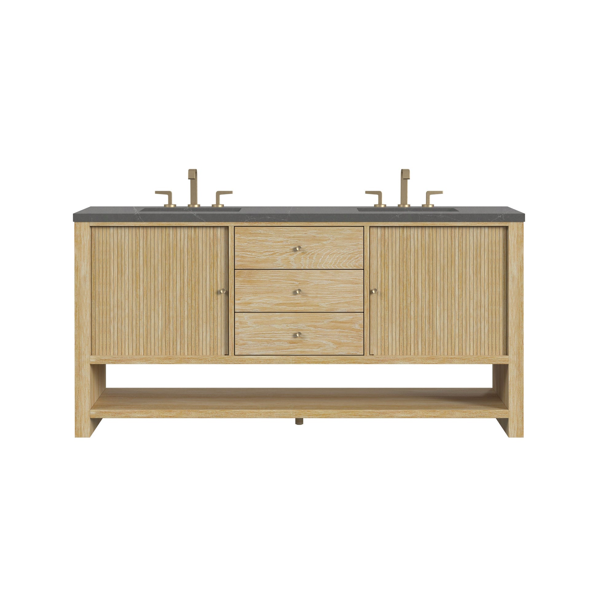 Sunwashed Oak / Charcoal Soapstone - 3 Faucet Holes