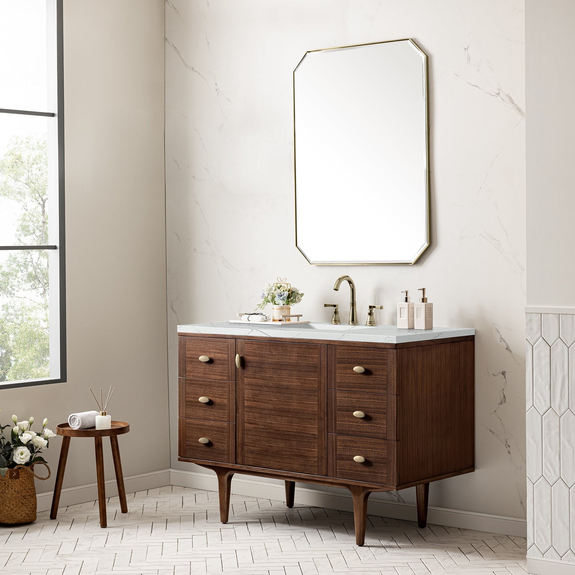 Mid-Century Walnut / Ethereal Noctis - 3 Faucet Holes