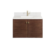 Mid-Century Walnut / White Zeus - 1 Faucet Hole