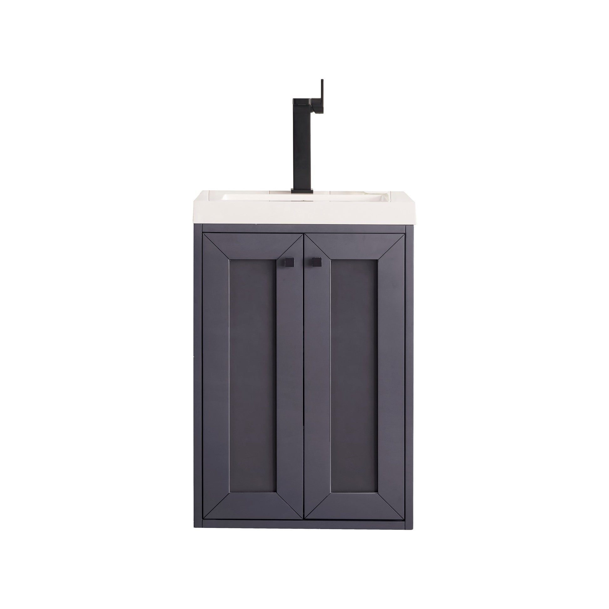 Mineral Gray / White Glossy - 1 Faucet Hole