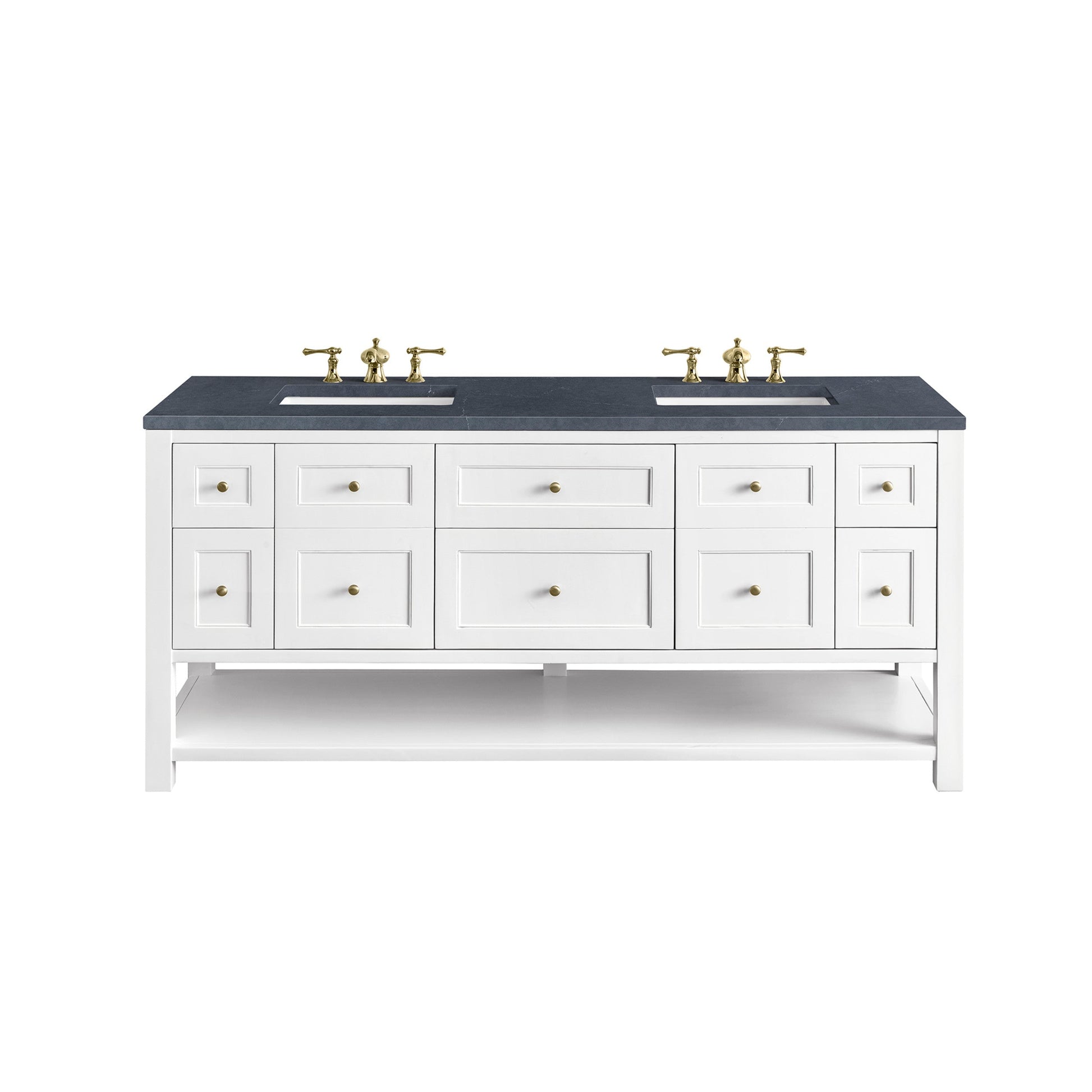 Bright White / Charcoal Soapstone - 3 Faucet Holes