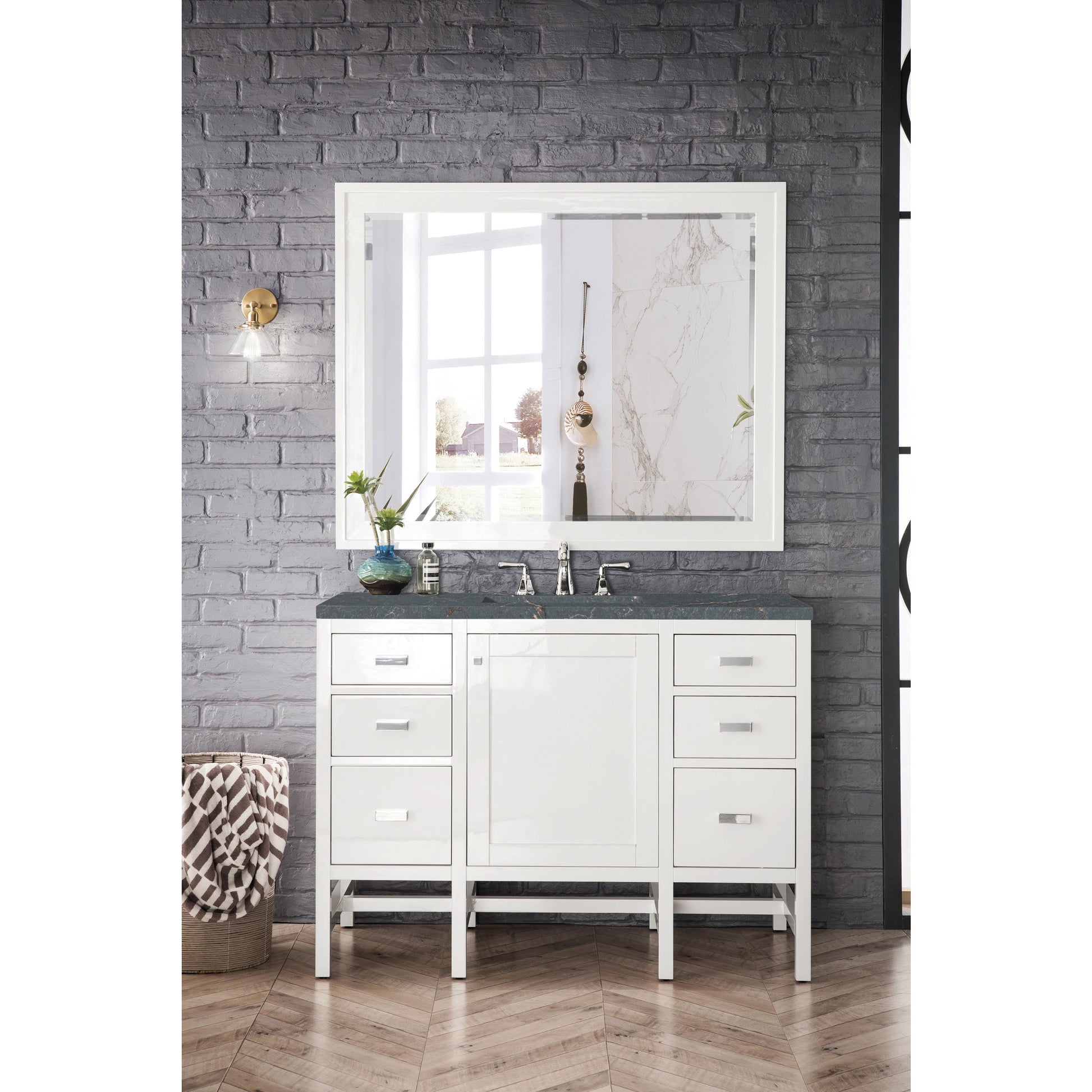 Glossy White / Parisien Bleu - 3 Faucet Holes