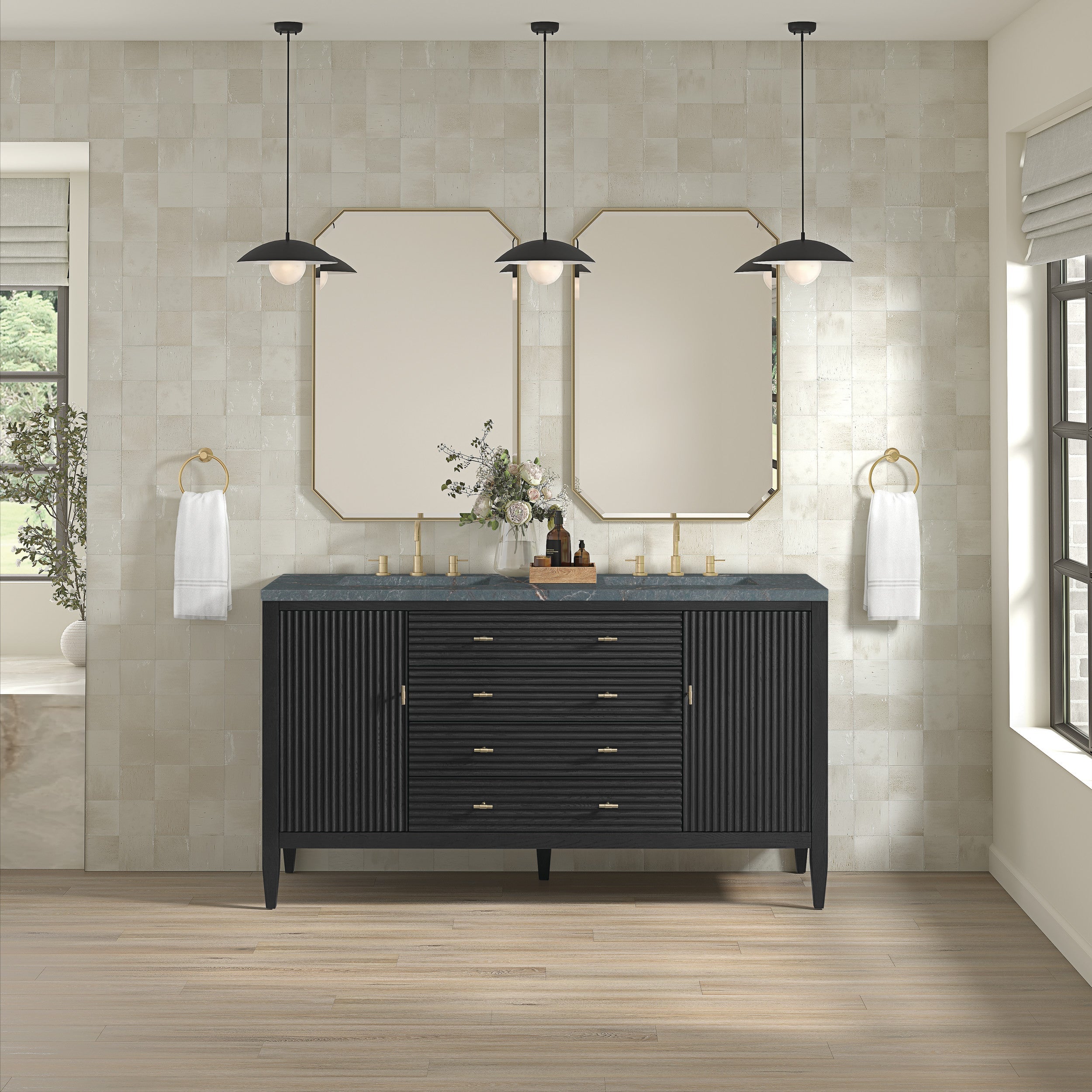 Carbon Oak / Parisien Bleu - 3 Faucet Holes