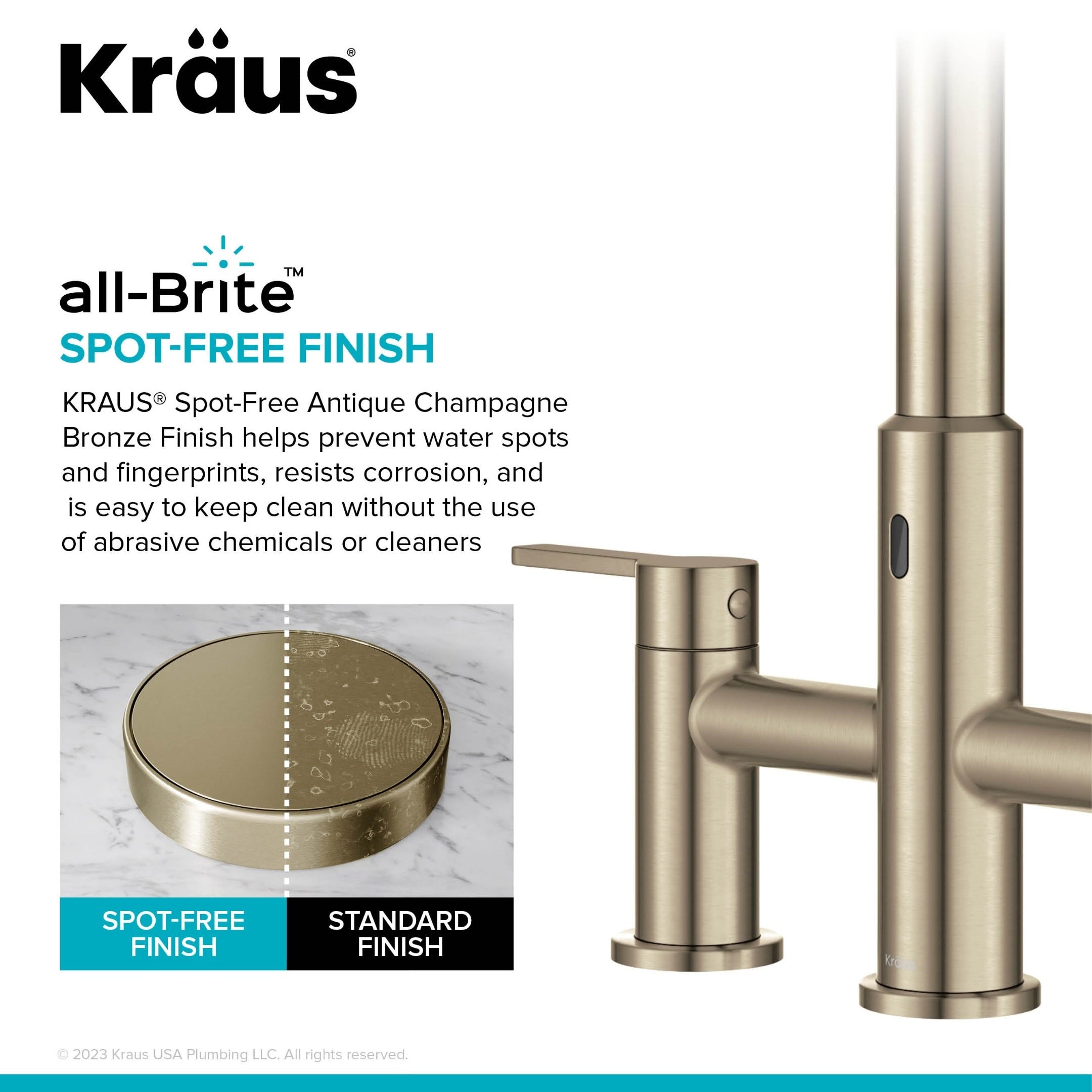 Spot Free Antique Champagne Bronze / Sensor