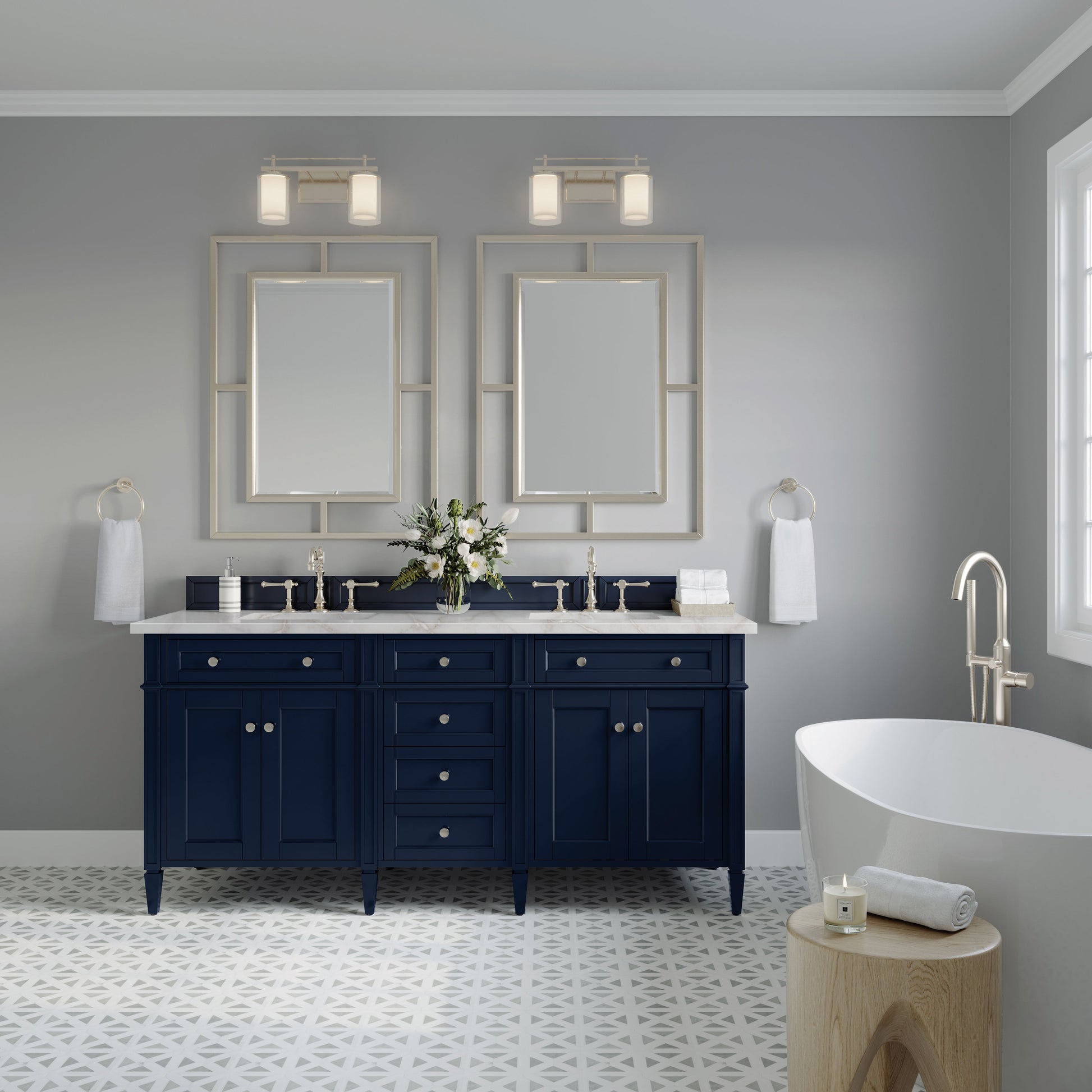 Victory Blue / Victorian Silver - 3 Faucet Holes