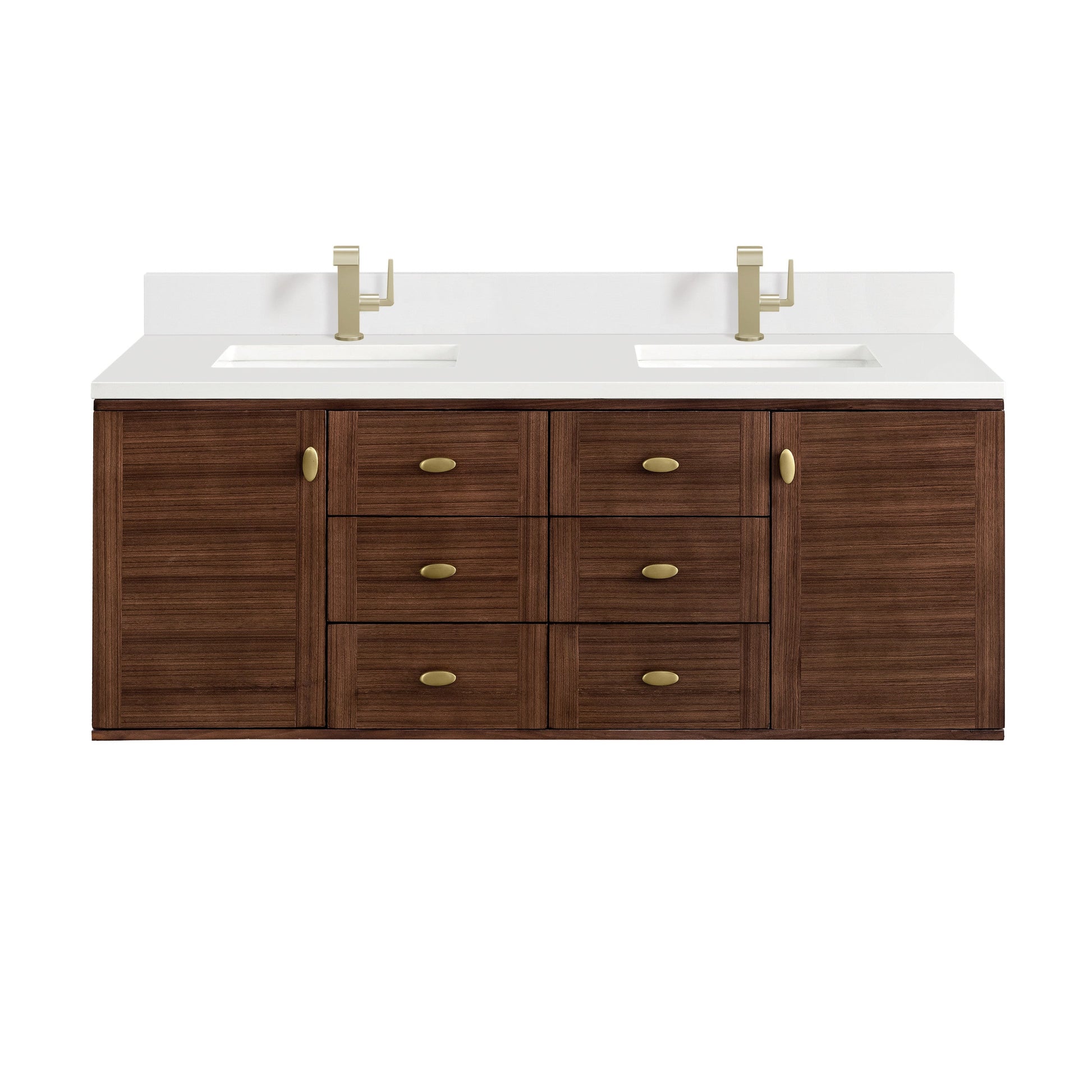 Mid-Century Walnut / White Zeus - 1 Faucet Hole