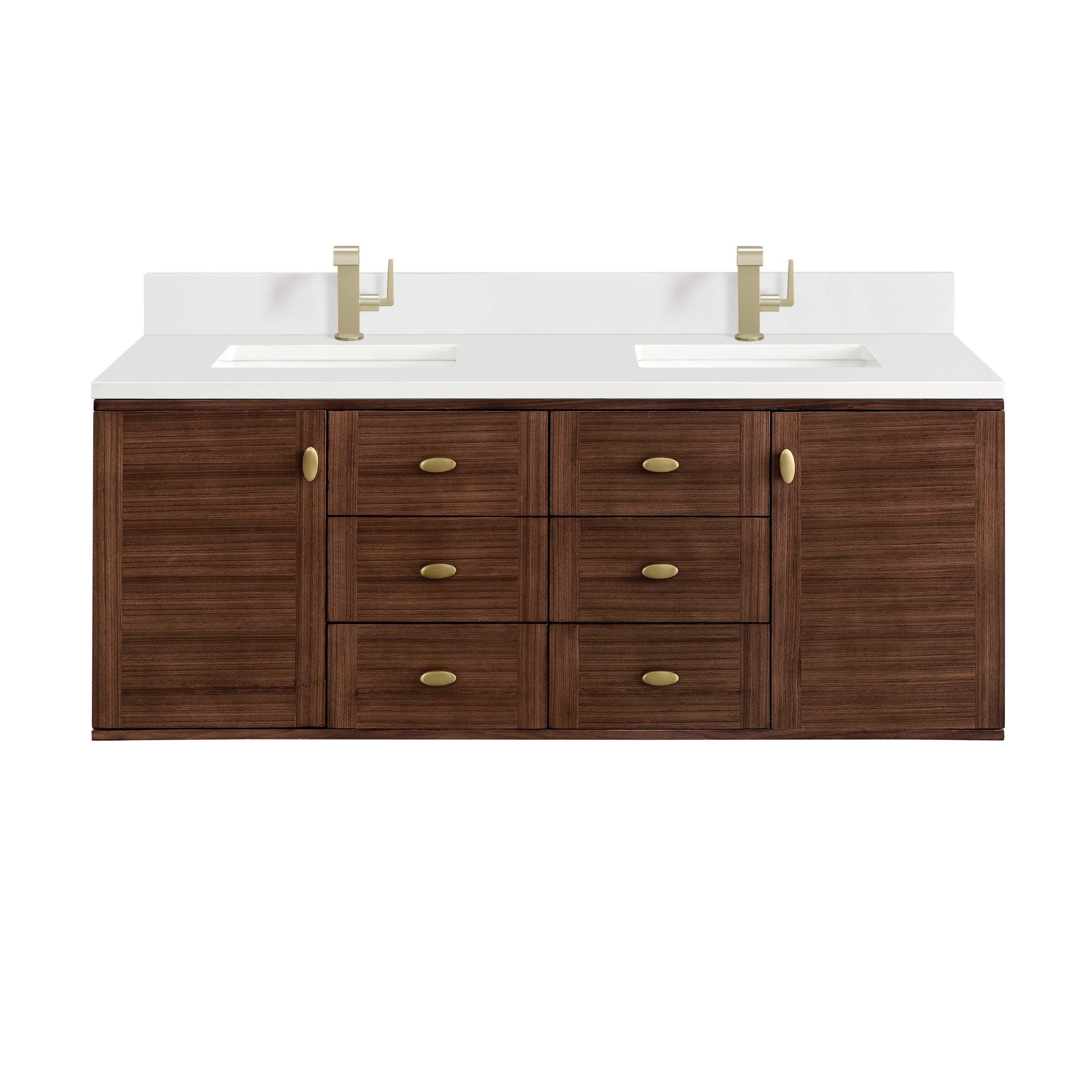 Mid-Century Walnut / White Zeus - 1 Faucet Hole
