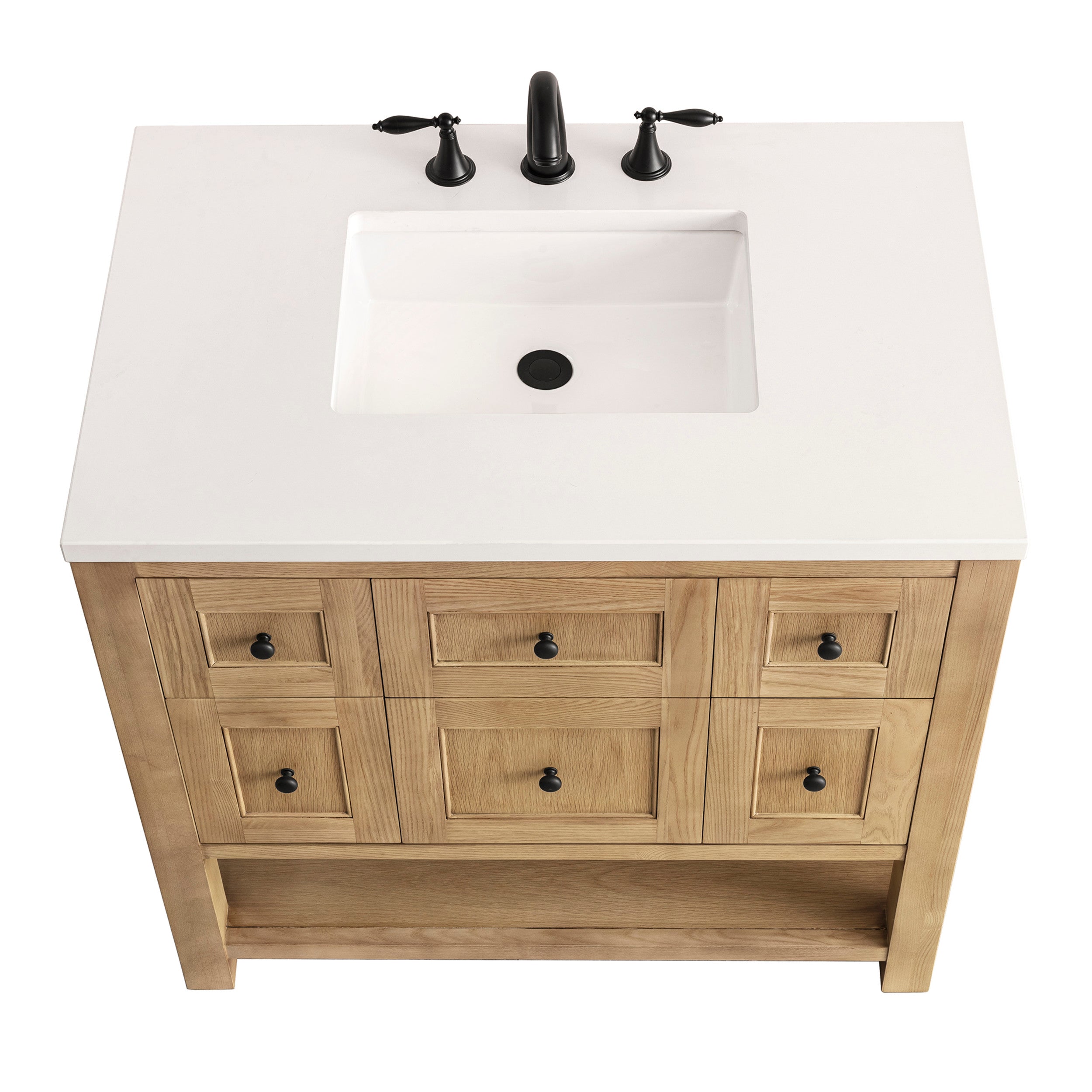 Light Natural Oak / White Zeus - 3 Faucet Holes