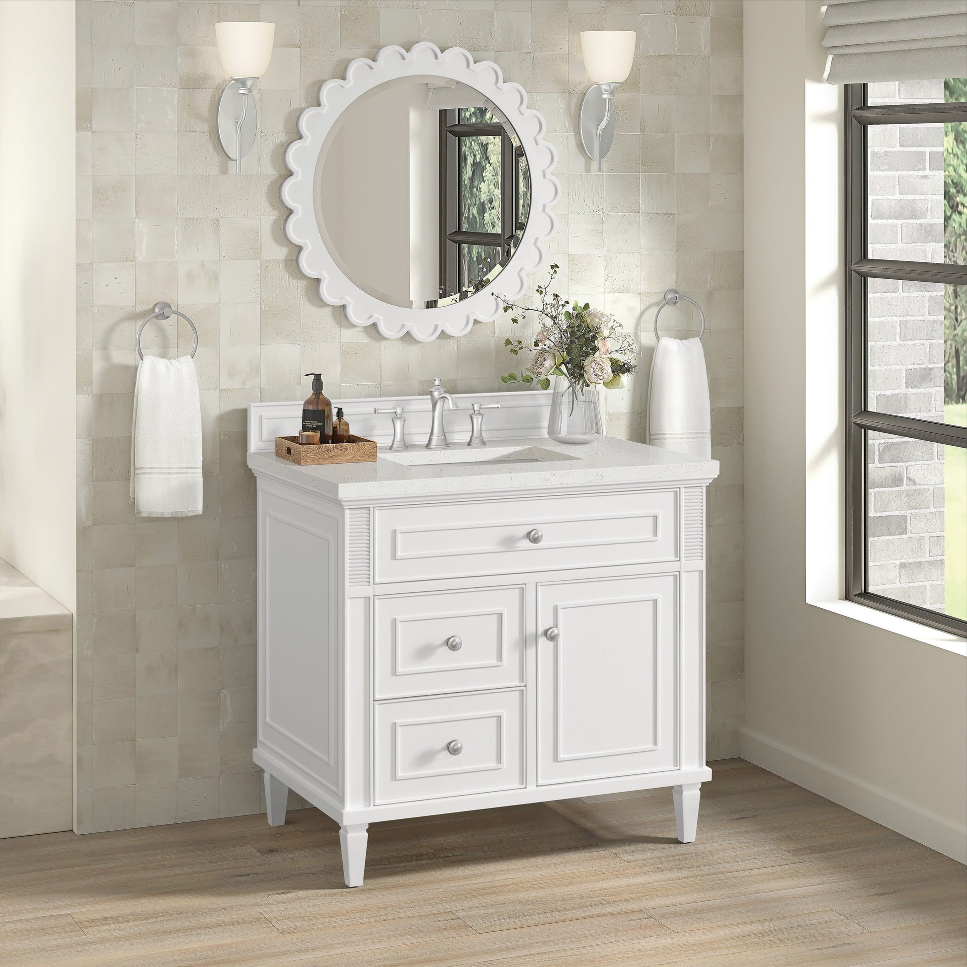 Bright White / Lime Delight - 3 Faucet Holes