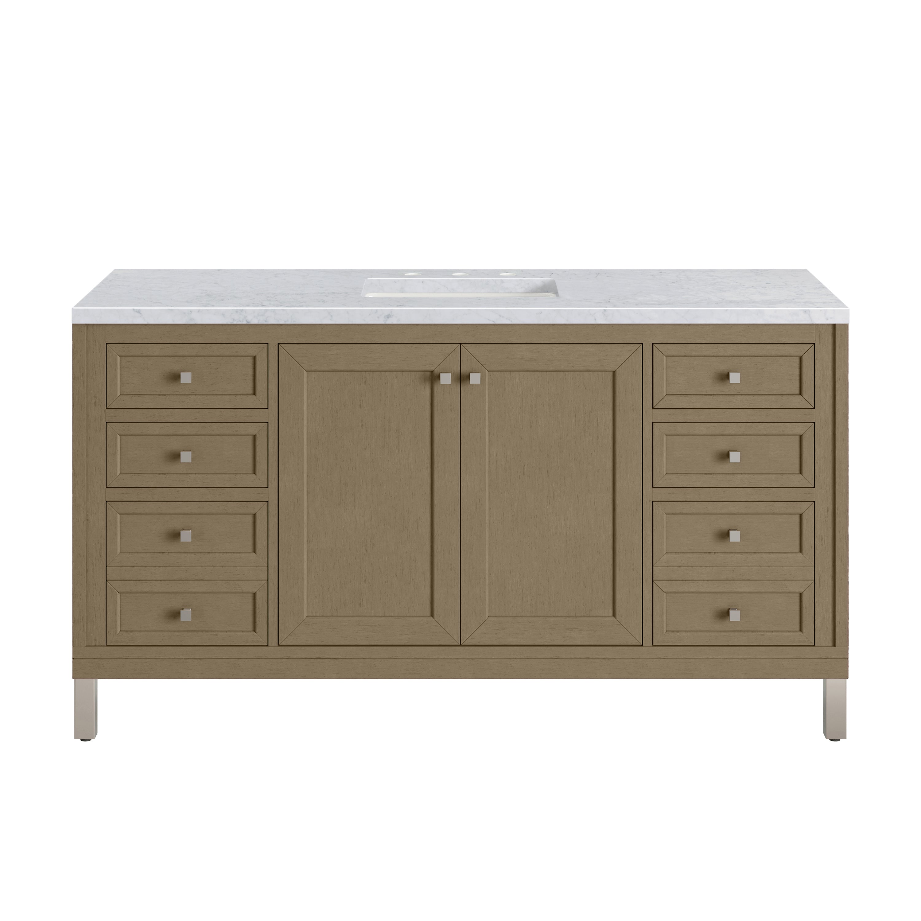Walnut Whisper / Carrara White - 3 Faucet Holes