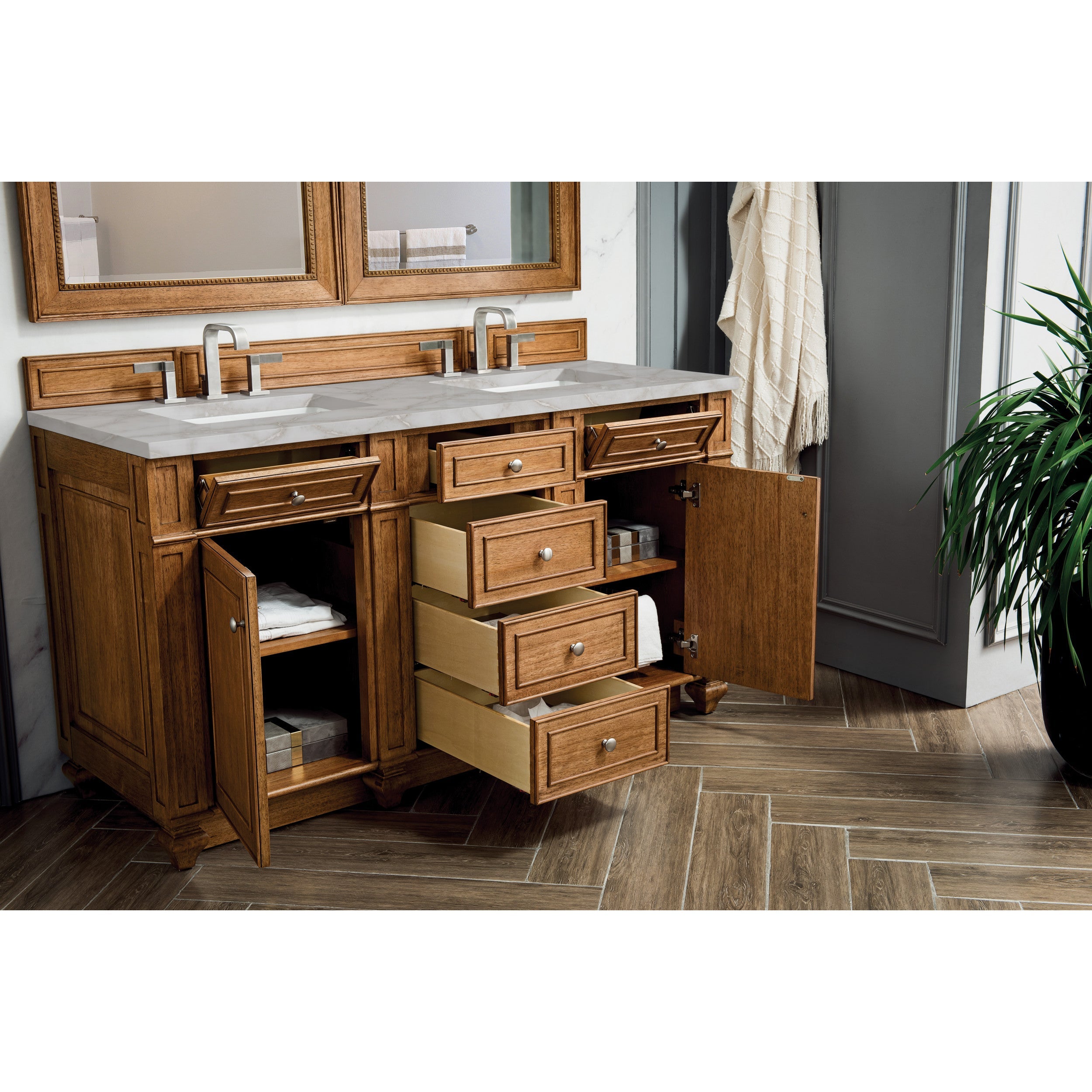 Saddle Brown / Victorian Silver - 3 Faucet Holes
