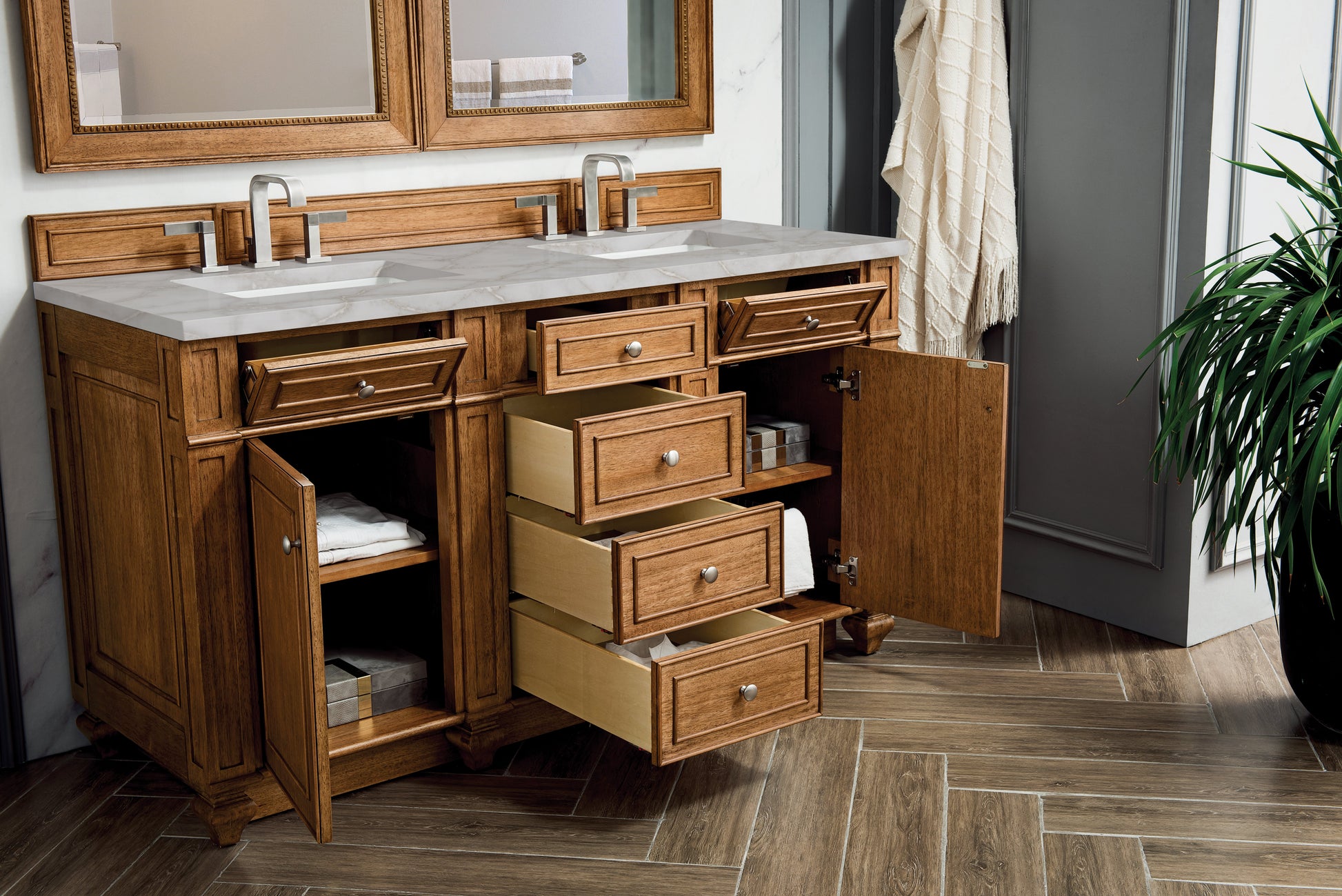 Saddle Brown / Victorian Silver - 3 Faucet Holes