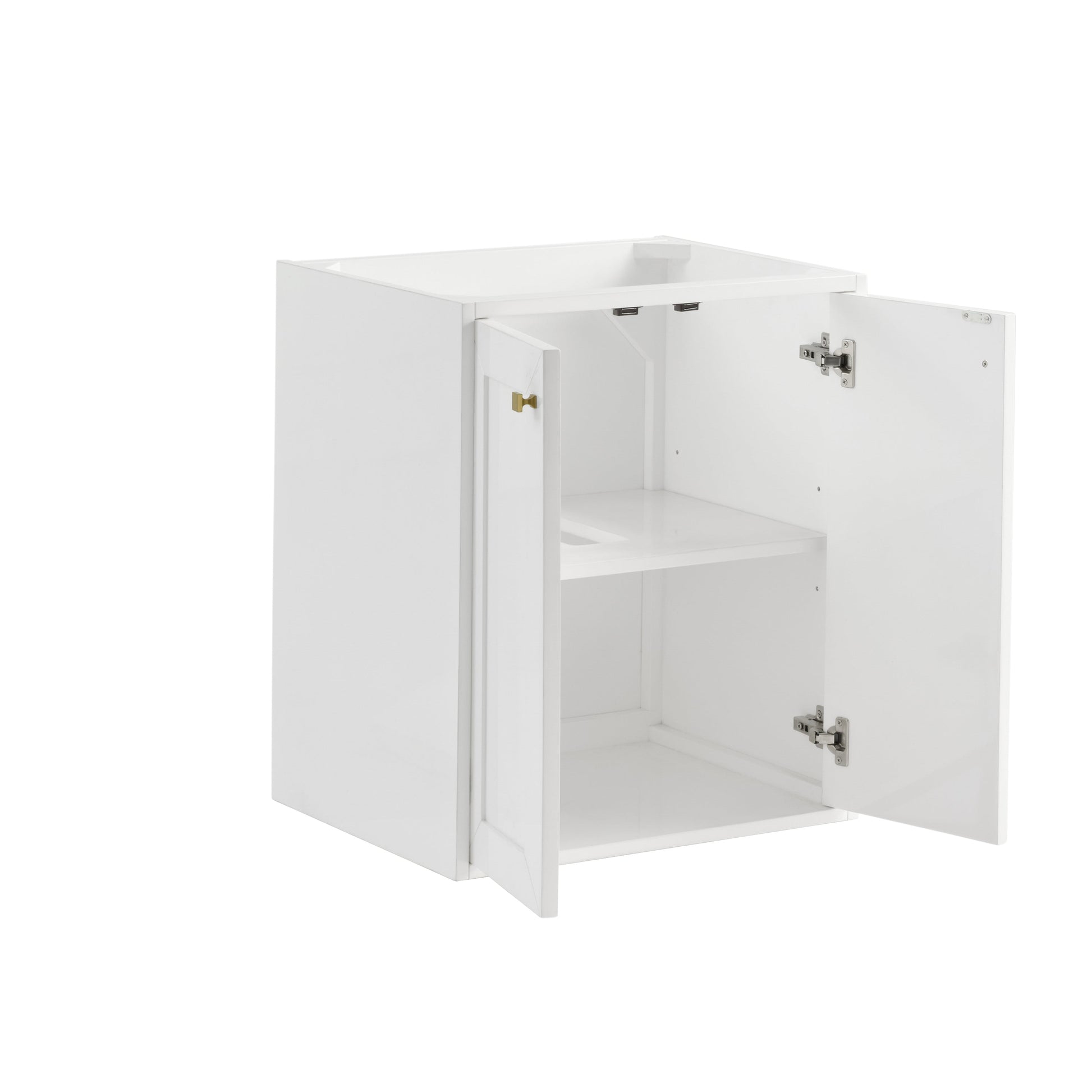 Glossy White / Champagne Brass