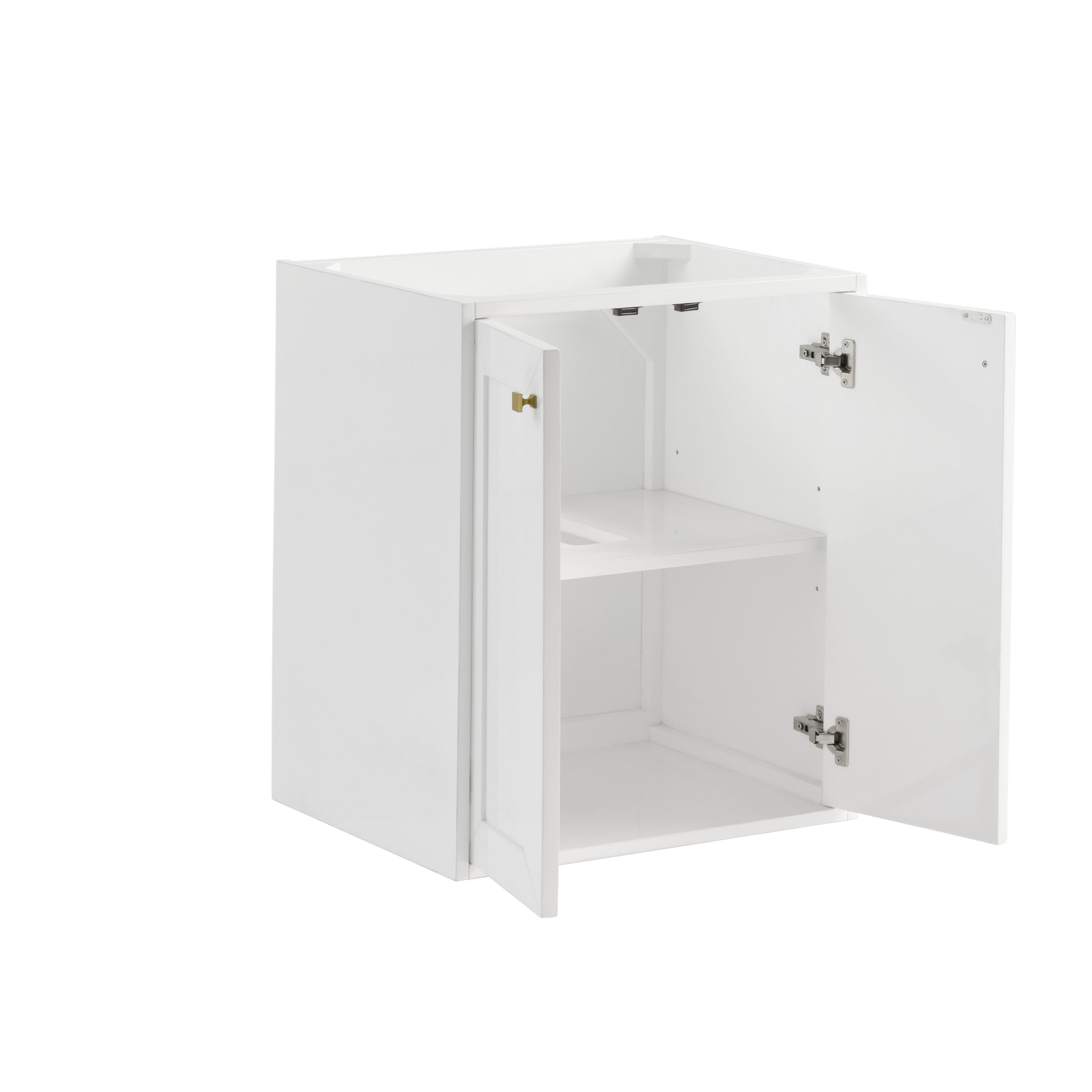 Glossy White / Champagne Brass