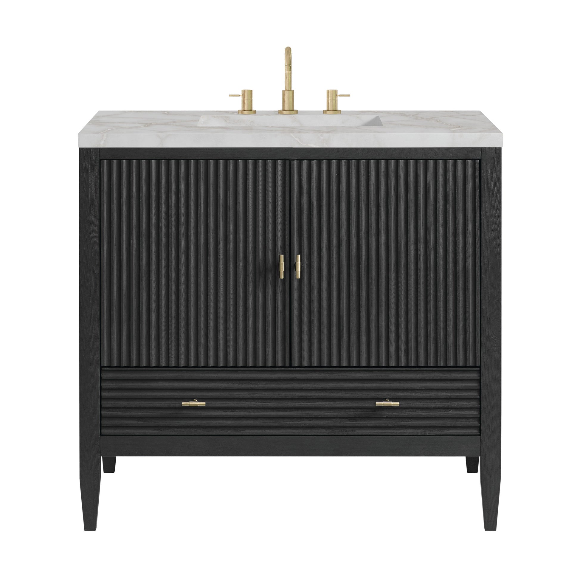 Carbon Oak / Victorian Silver - 3 Faucet Holes