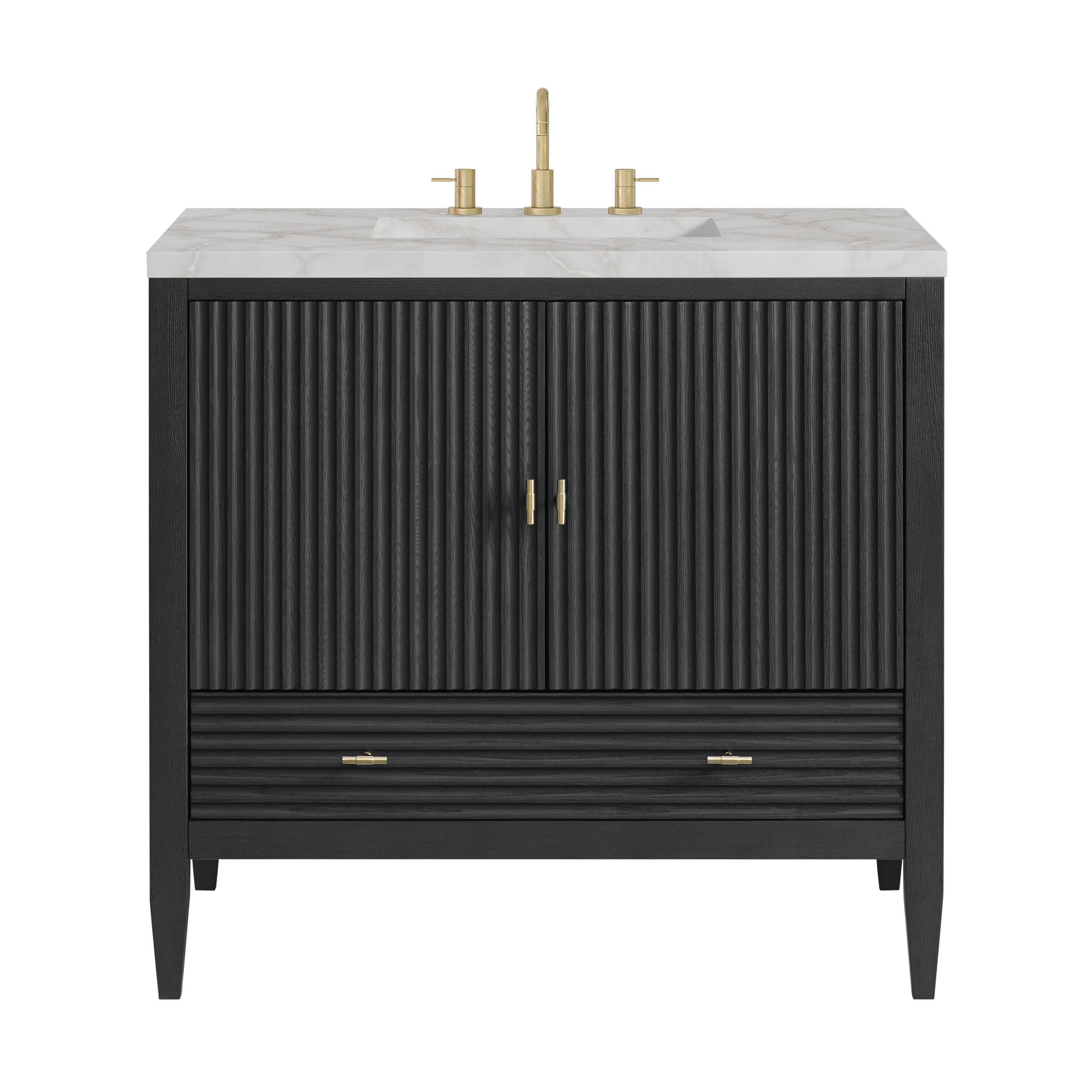 Carbon Oak / Victorian Silver - 3 Faucet Holes