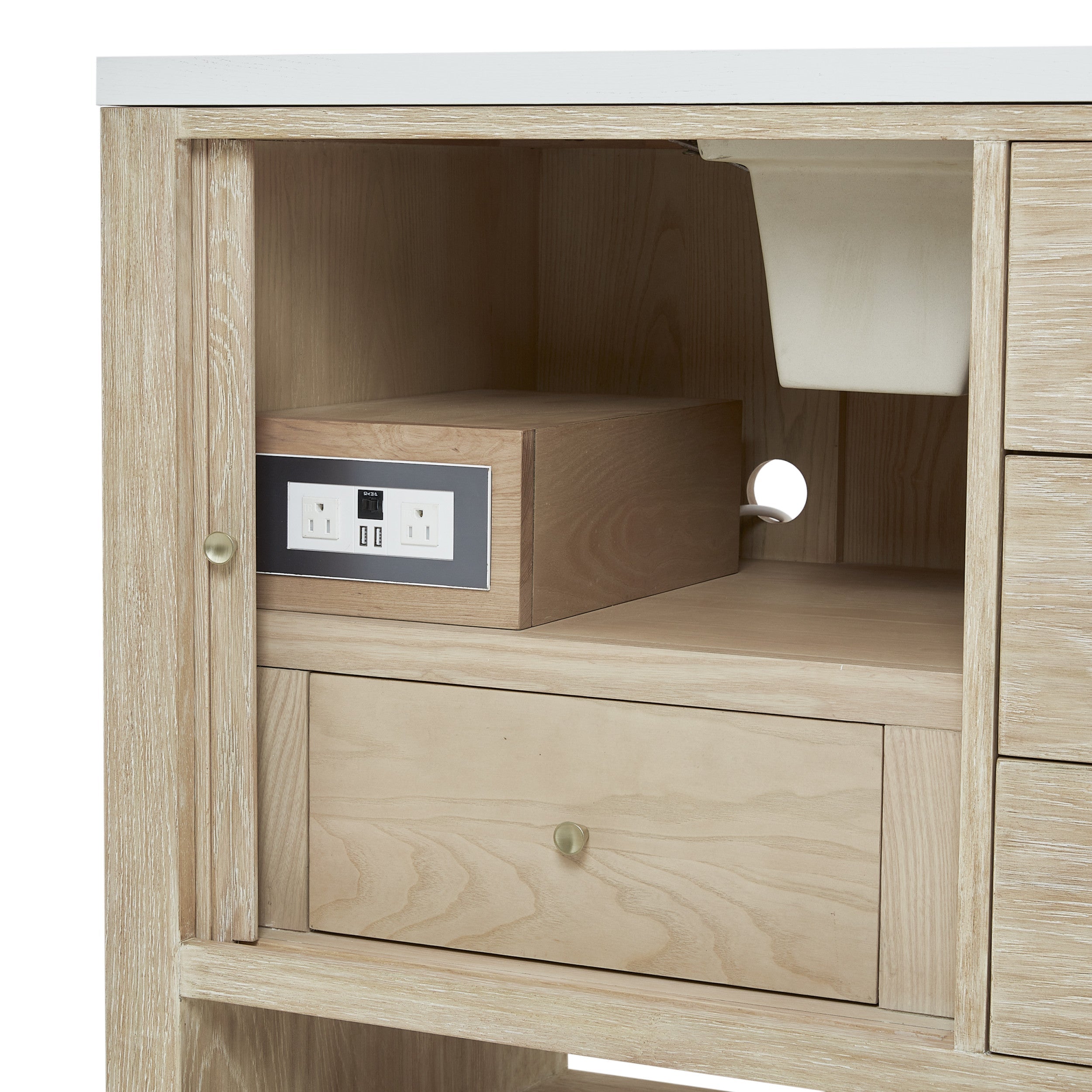 Sunwashed Oak / White Zeus - 3 Faucet Holes