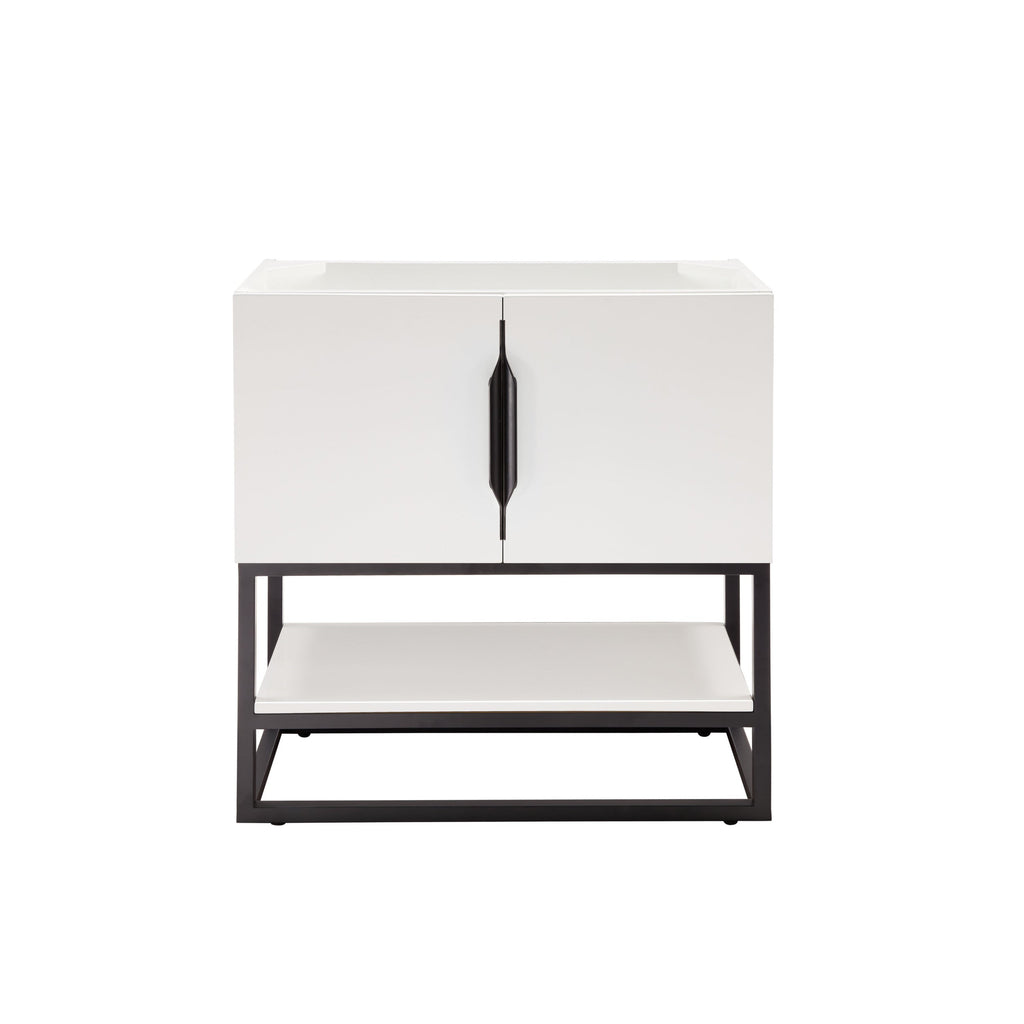 Glossy White / Glossy White / Matte Black - 1 Faucet Hole