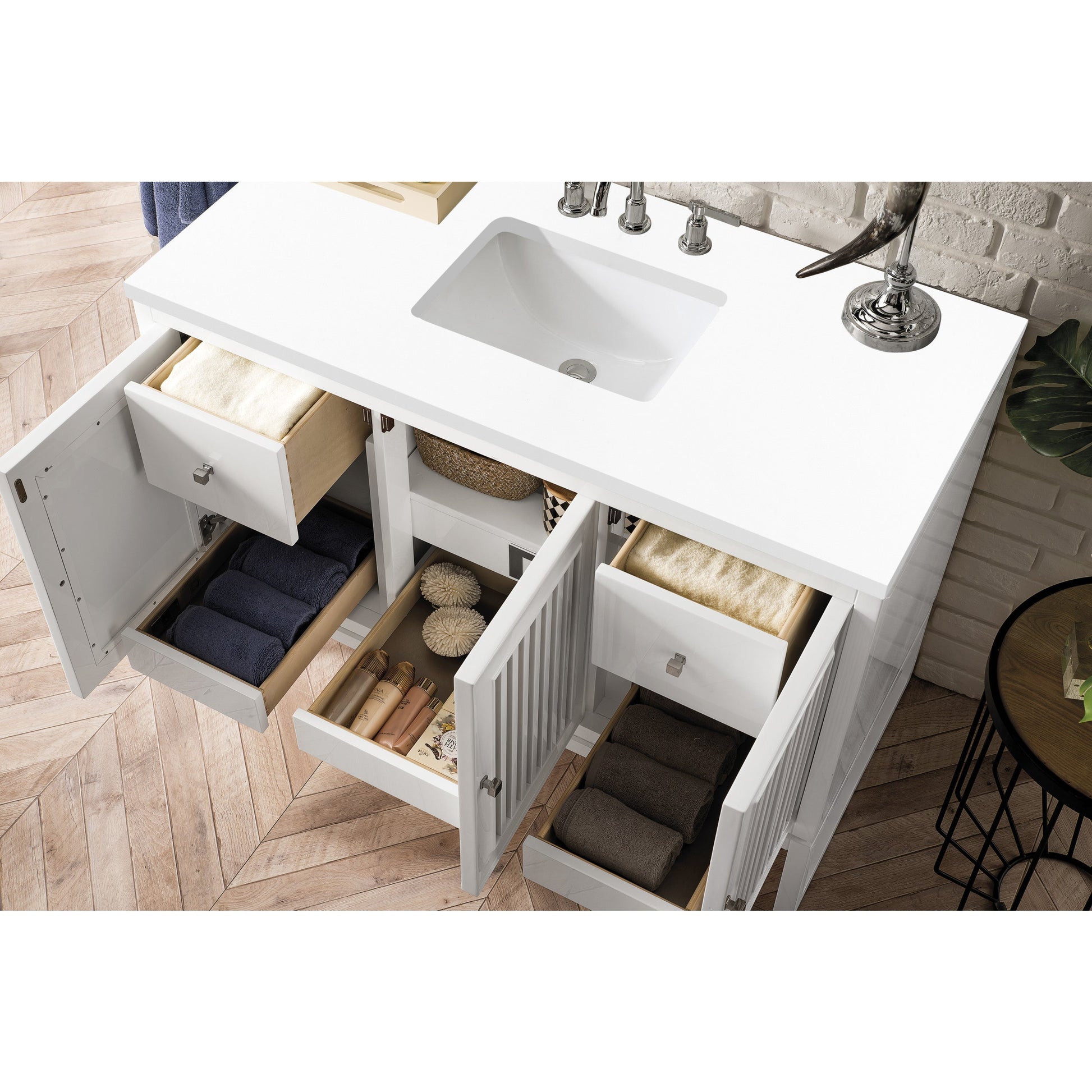 Glossy White / White Zeus - 3 Faucet Holes