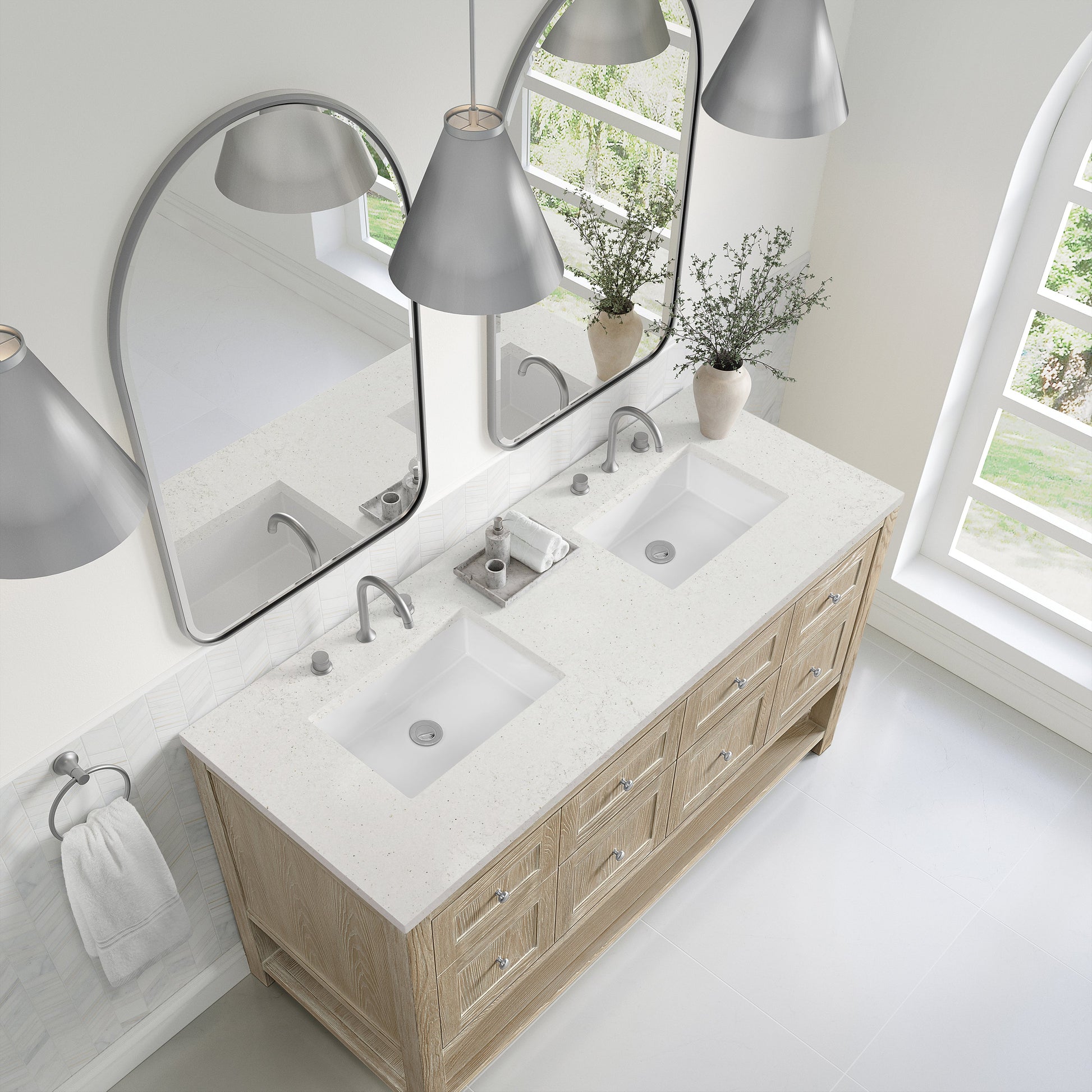 Whitewashed Oak / Parisien Bleu - 3 Faucet Holes