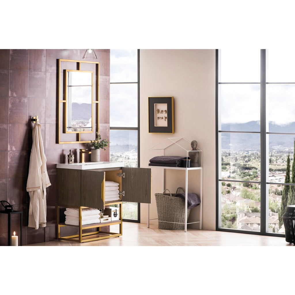 Ash Gray / Radiant Gold / Glossy White - 1 Faucet Hole