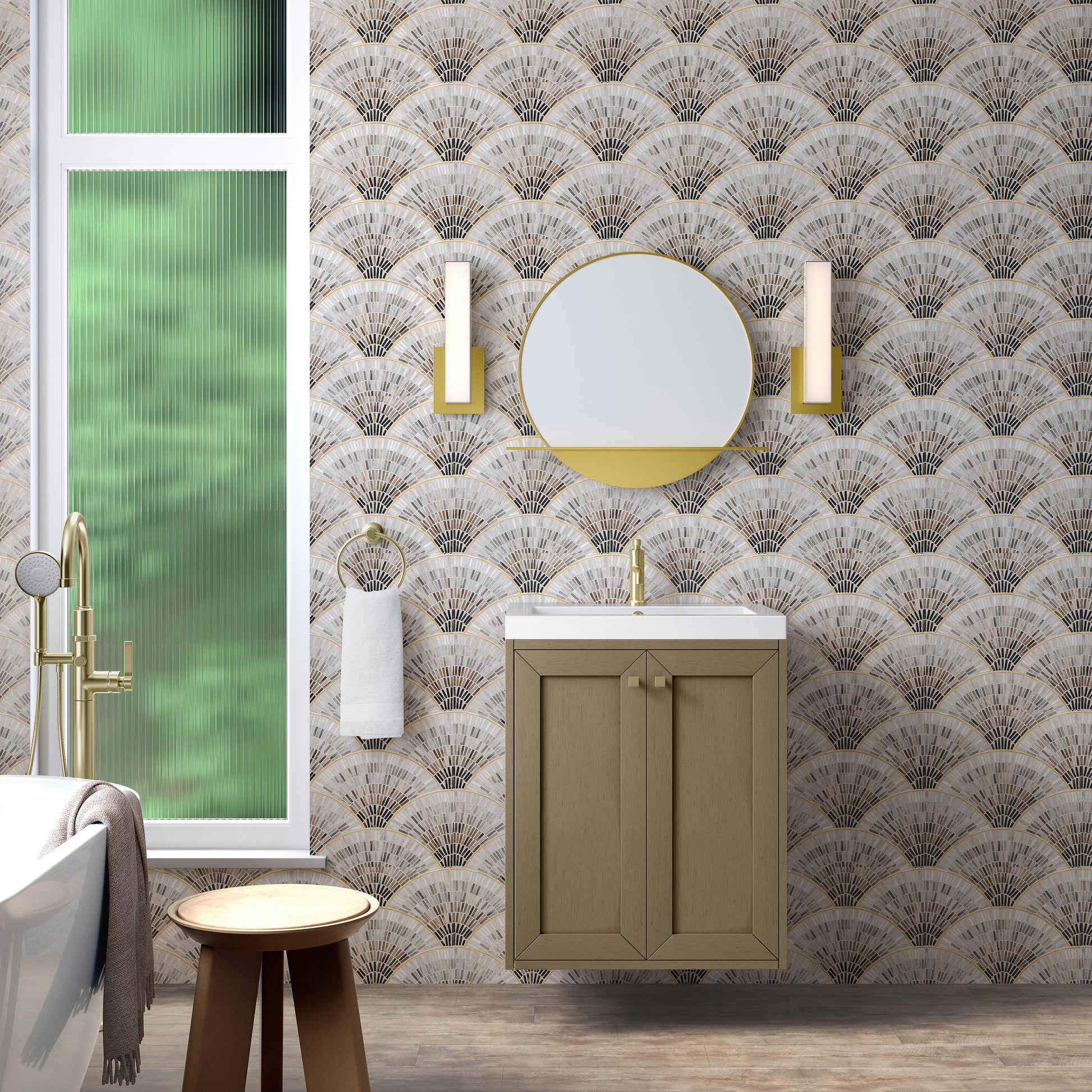 Walnut Whisper / Champagne Brass