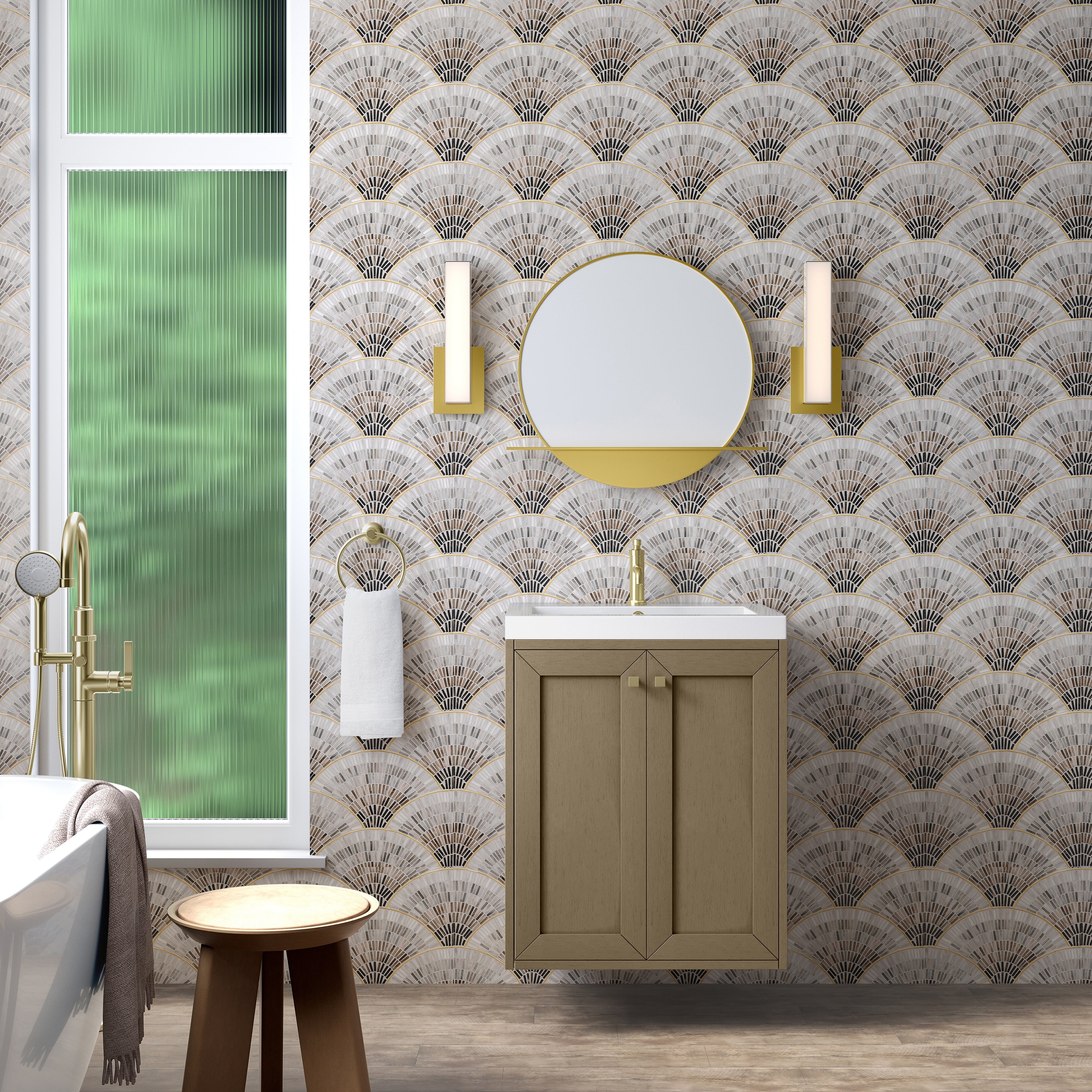 Walnut Whisper / Champagne Brass