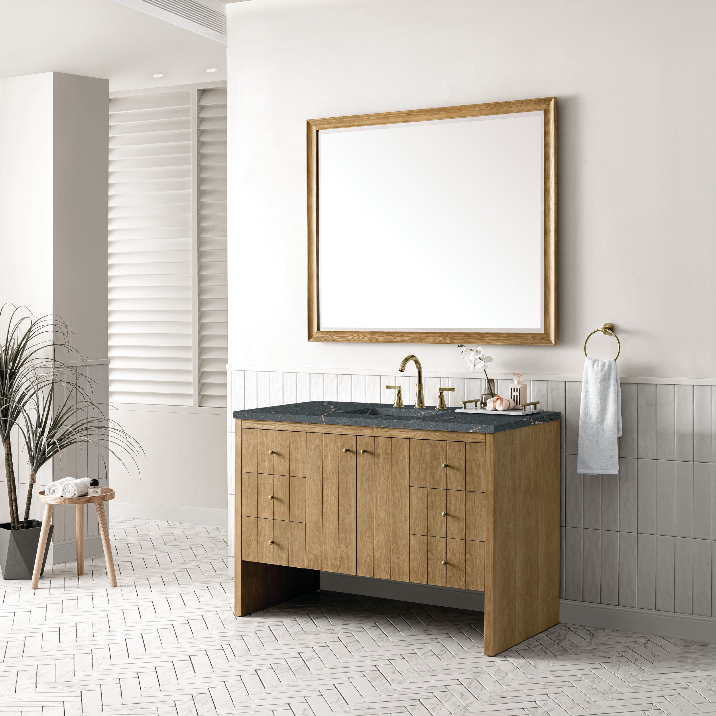 Light Natural Oak / Parisien Bleu - 3 Faucet Holes