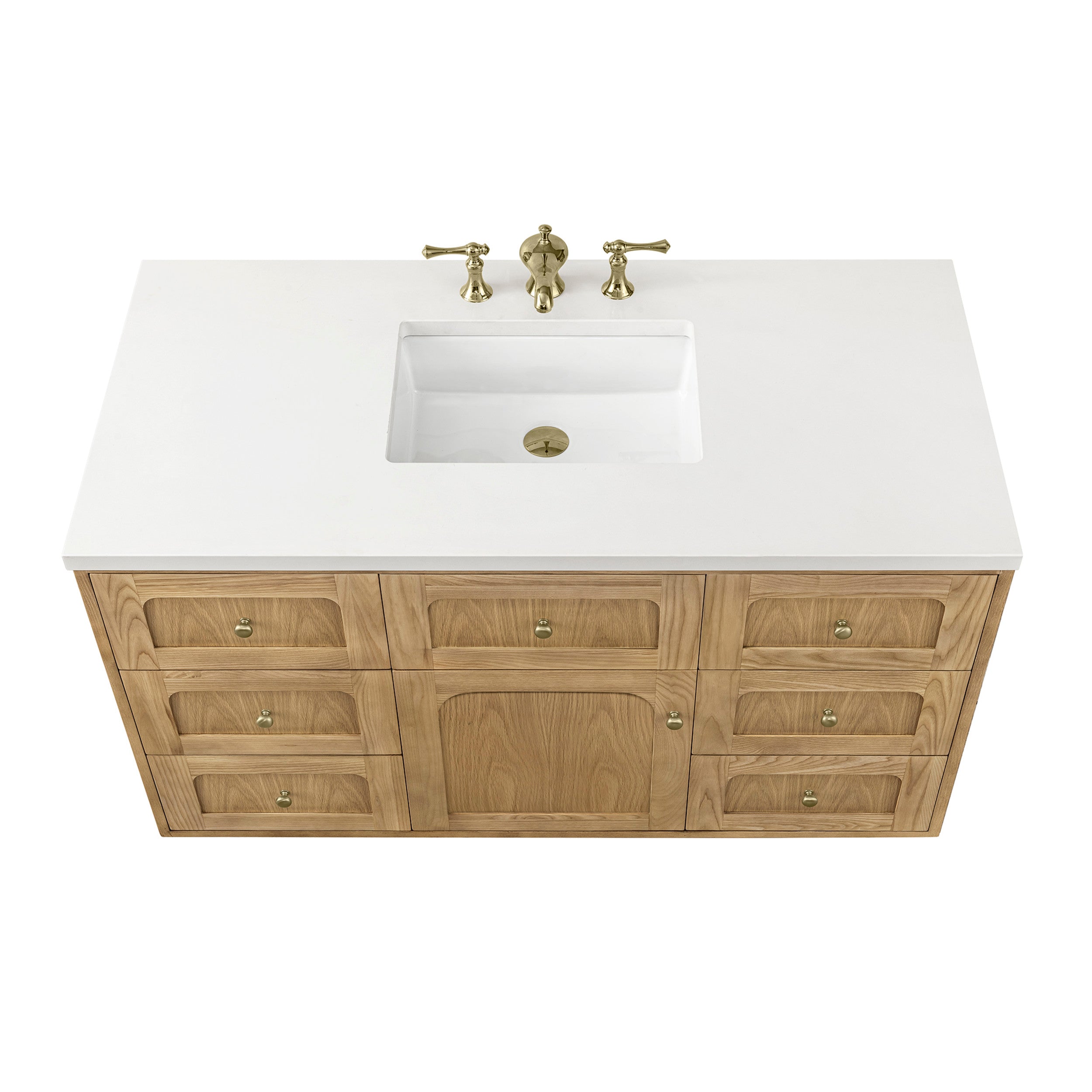 Light Natural Oak / White Zeus - 3 Faucet Holes