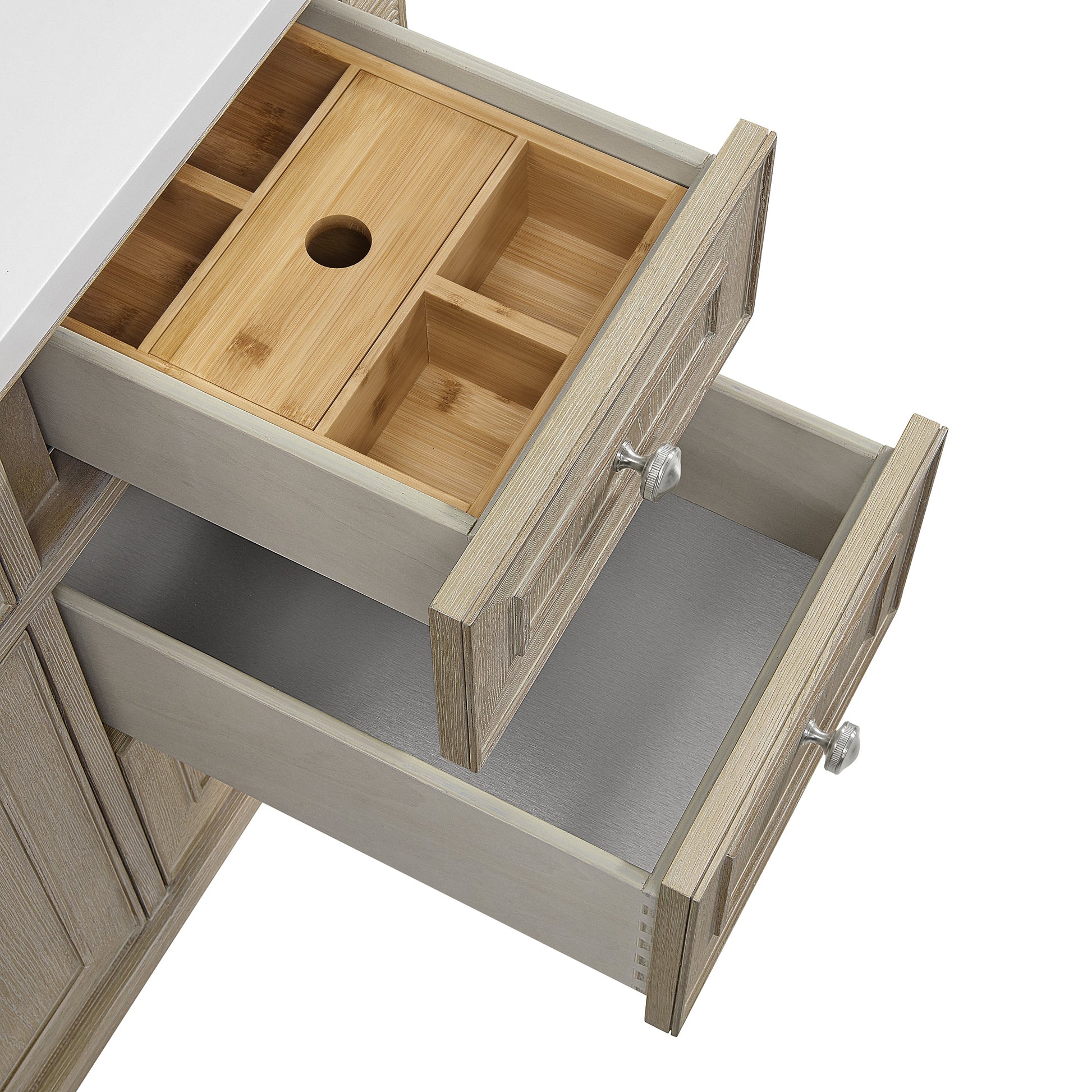 Whitewashed Oak / Parisien Bleu - 3 Faucet Holes