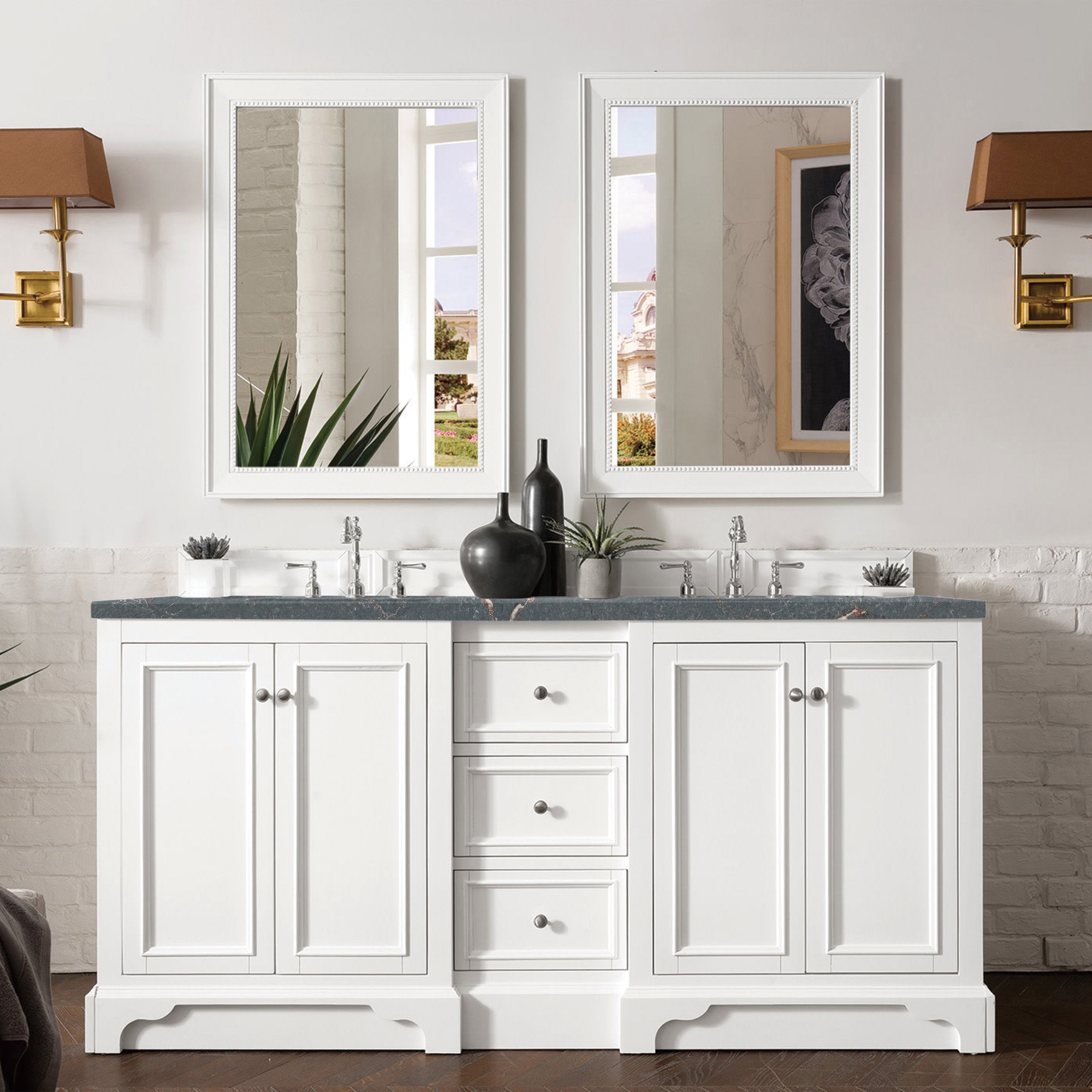 Bright White / Parisien Bleu - 3 Faucet Holes