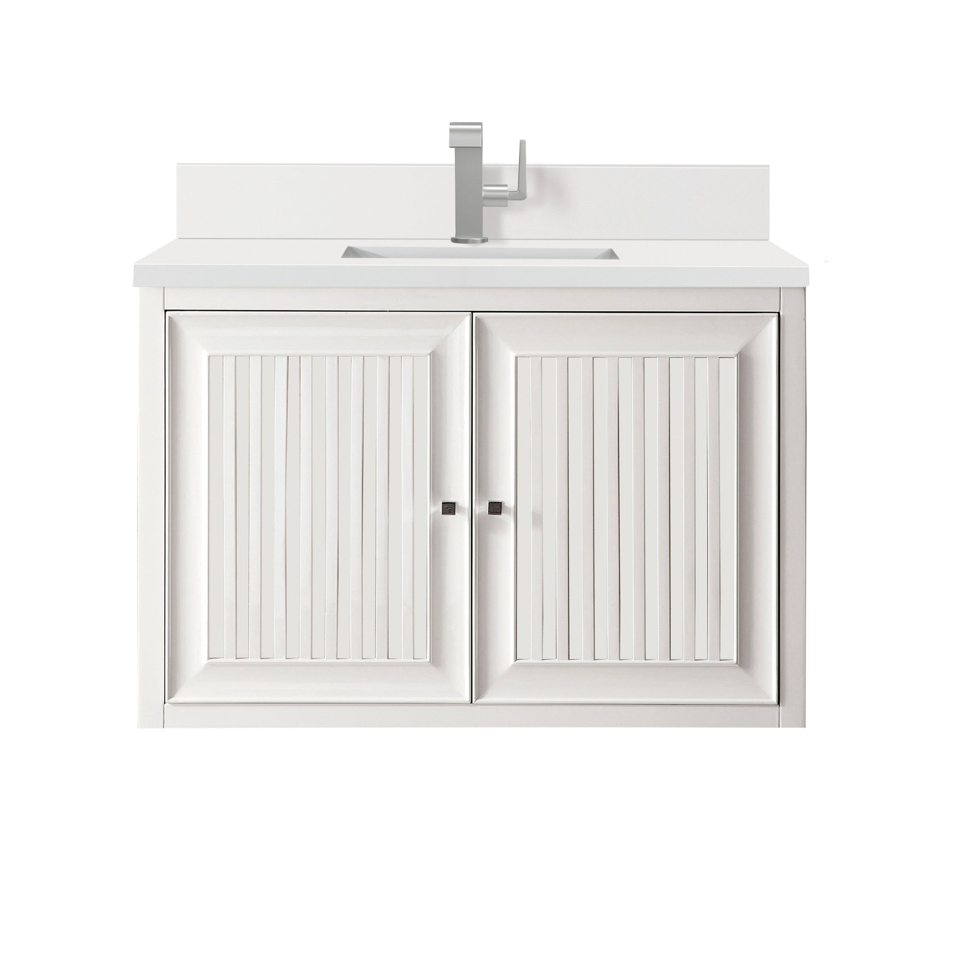 Glossy White / White Zeus - 1 Faucet Hole
