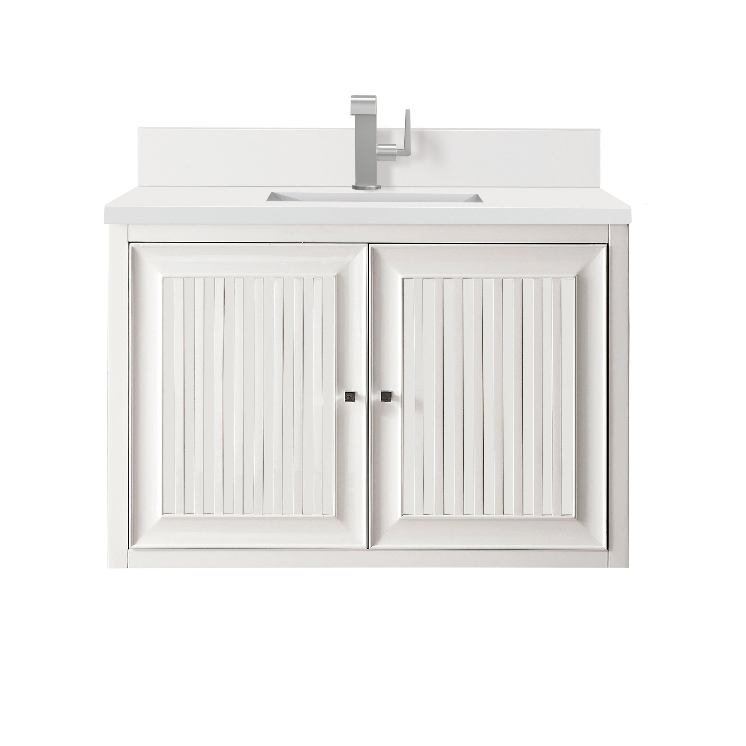 Glossy White / White Zeus - 1 Faucet Hole
