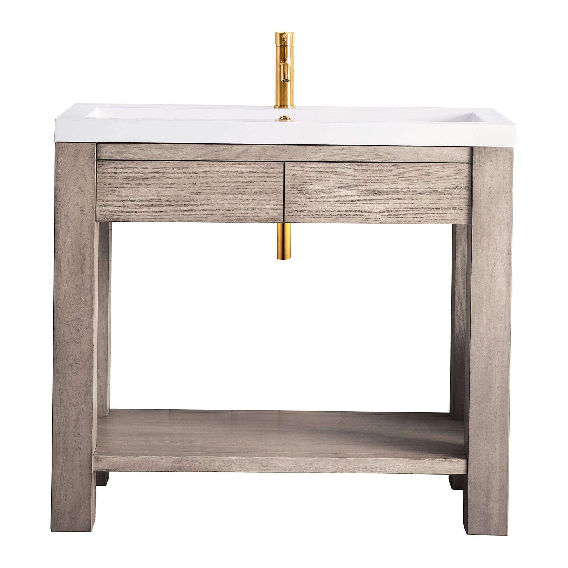 Platinum Ash / Glossy White - 1 Faucet Hole