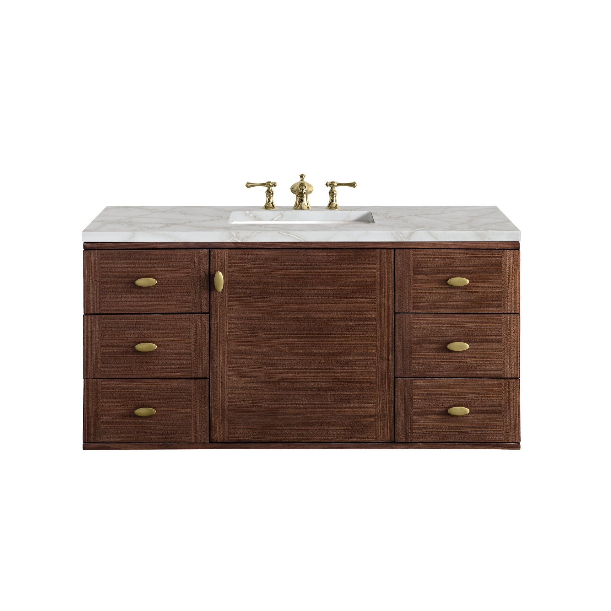 Mid-Century Walnut / Victorian Silver - 3 Faucet Holes