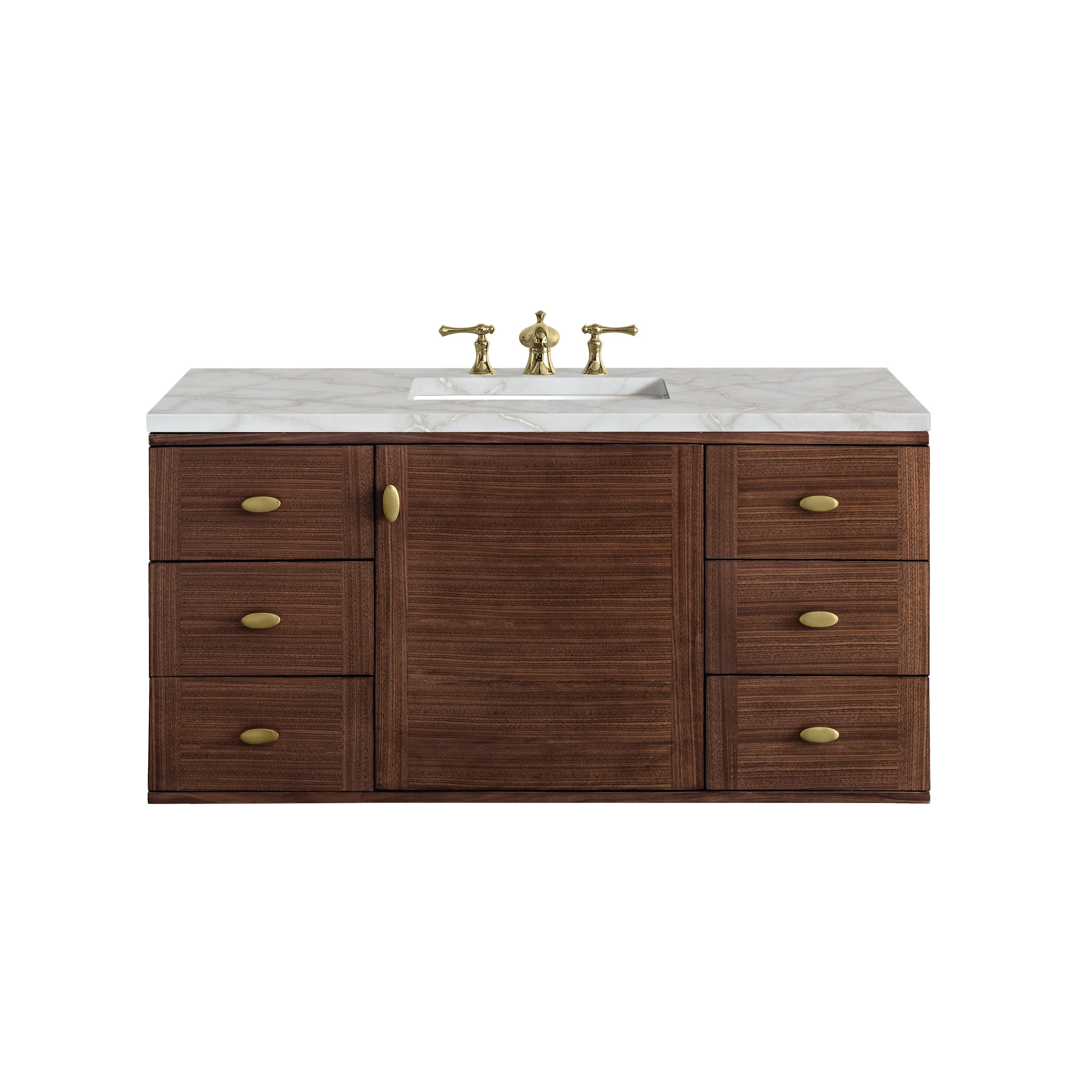Mid-Century Walnut / Victorian Silver - 3 Faucet Holes